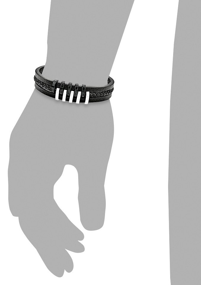 s.Oliver Leren armband SO1380x1 540643 met zirkoon (synthetisch)