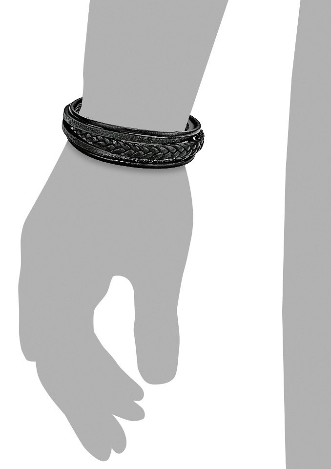 s.Oliver Leren armband 9038244 met zirkoon (synthetisch)