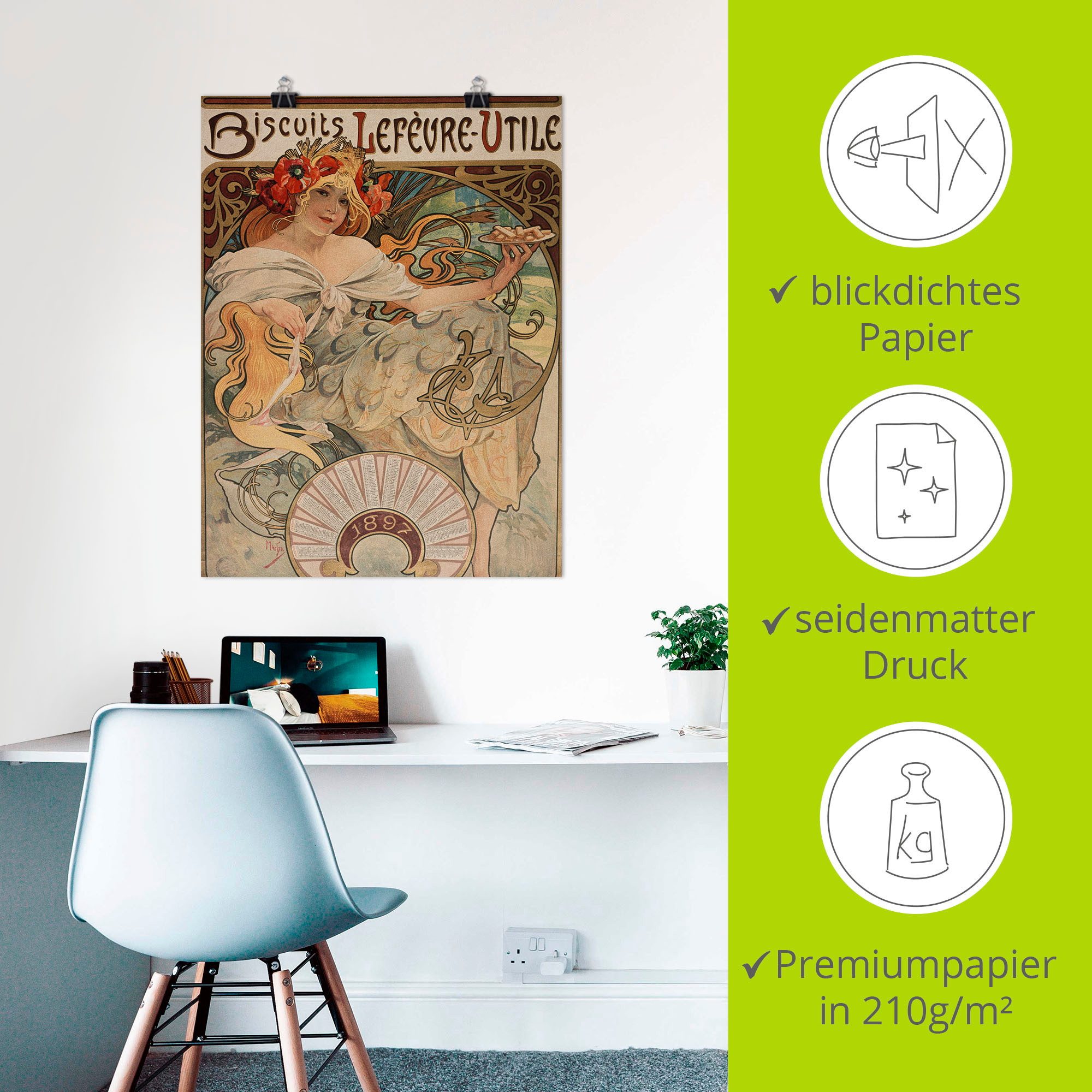 Artland Artprint Kalender illustratie voor Lefèvre-Utile als artprint van aluminium, artprint op linnen, muursticker of poster in verschillende maten