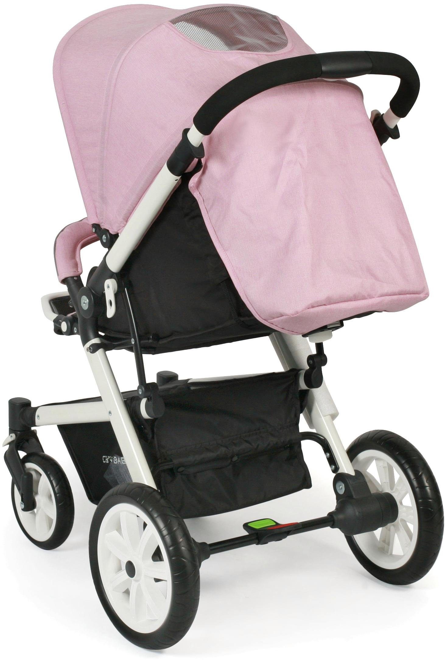 CHIC4BABY Sport-kinderwagen Boomer, rosa met zwenkbare en vergrendelbare voorwielen