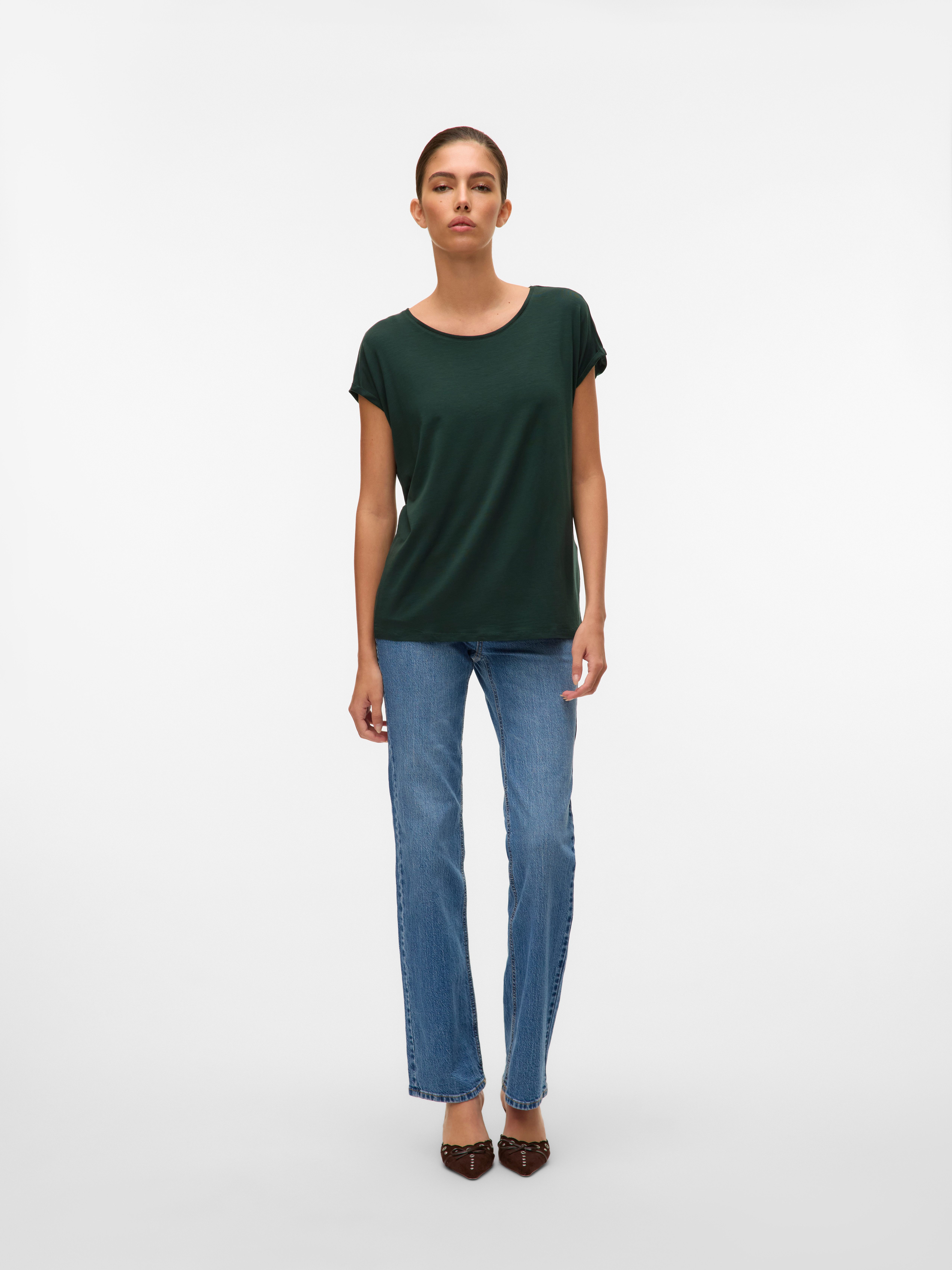 Vero Moda Shirt met ronde hals VMAVA PLAIN SS TOP GAJRS NOOS