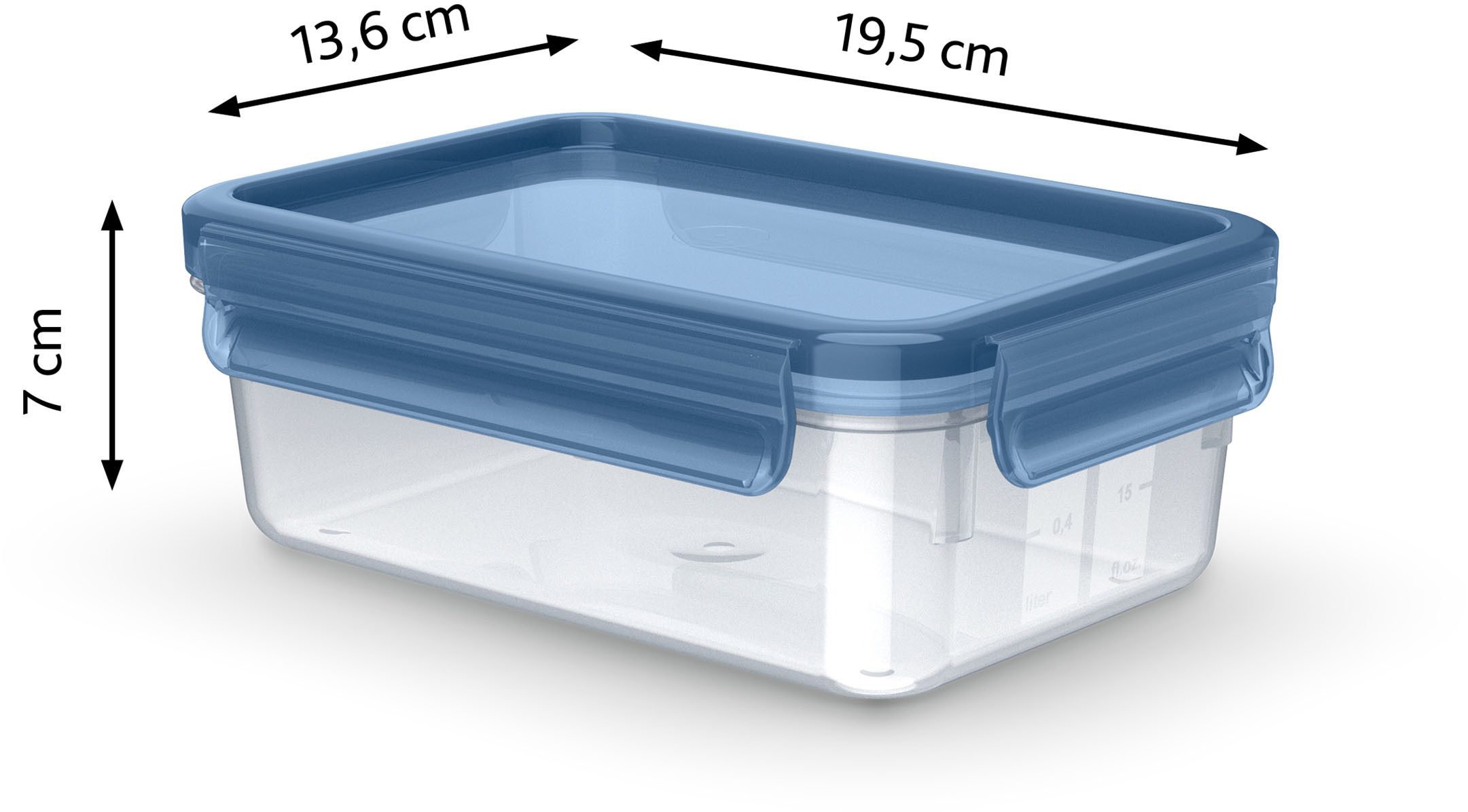 Emsa Vershoudtrommel Clip & Close Eco 1 l, rechthoekig, eco-design, dicht, hygiënisch, vaatwasserbestendig (2-delig)