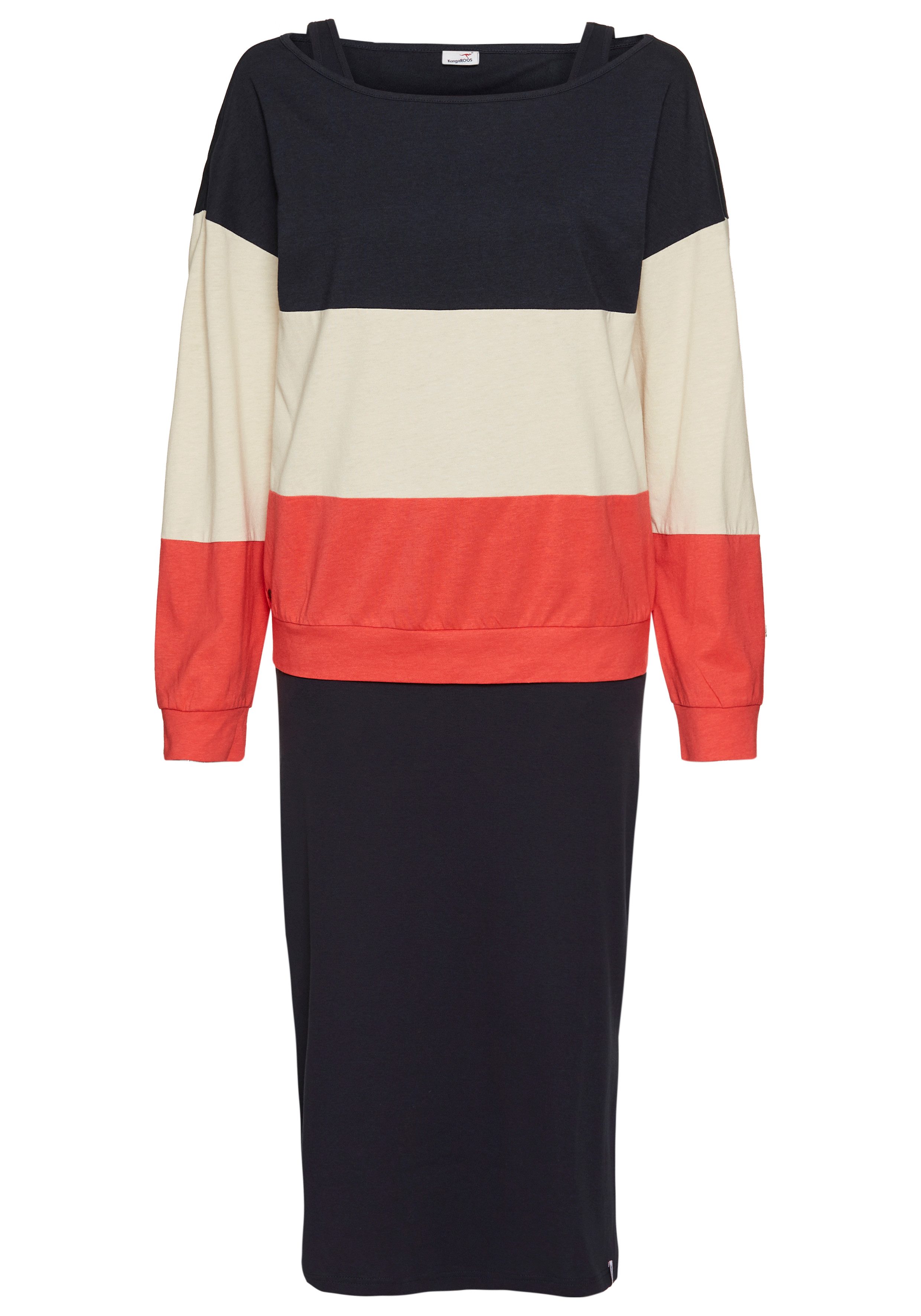 KangaROOS 2-in-1-jurk met streepjes-shirt in lagenlook - nieuwe collectie (set, 2-delig)