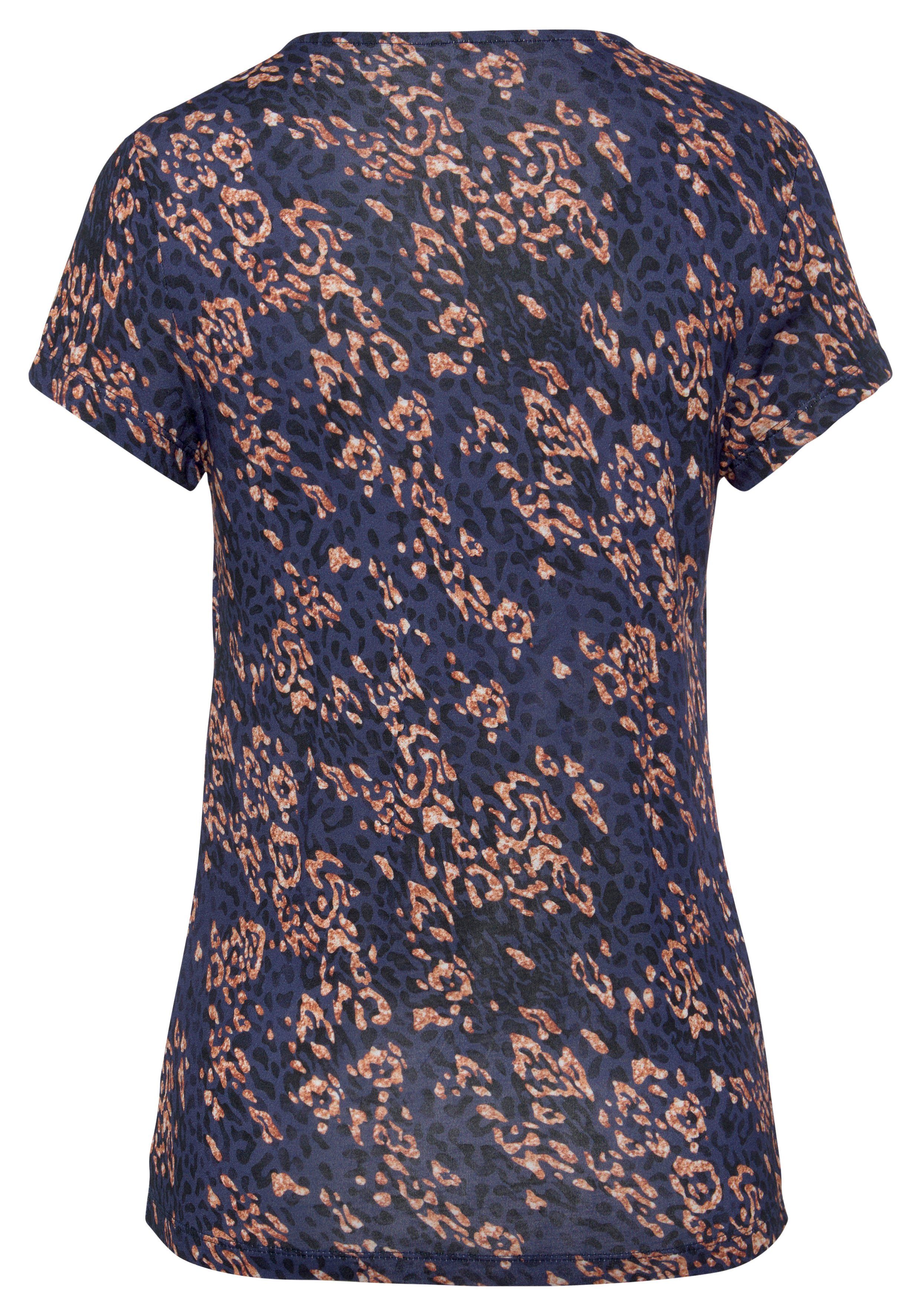 Vivance Shirt met korte mouwen met alloverprint met cut-out, figuurvormend t-shirt