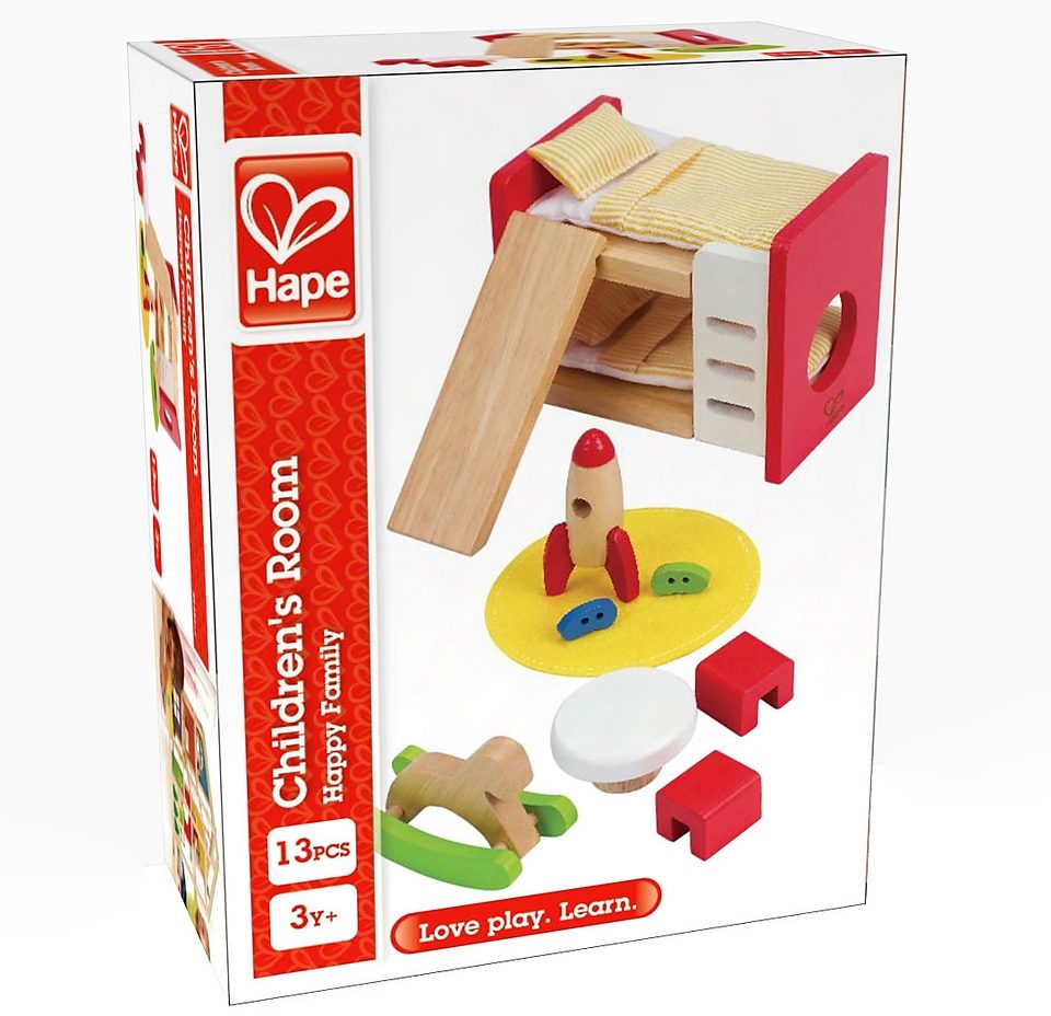 Hape Poppenhuismeubelen Kinderkamer (set, 14-delig)