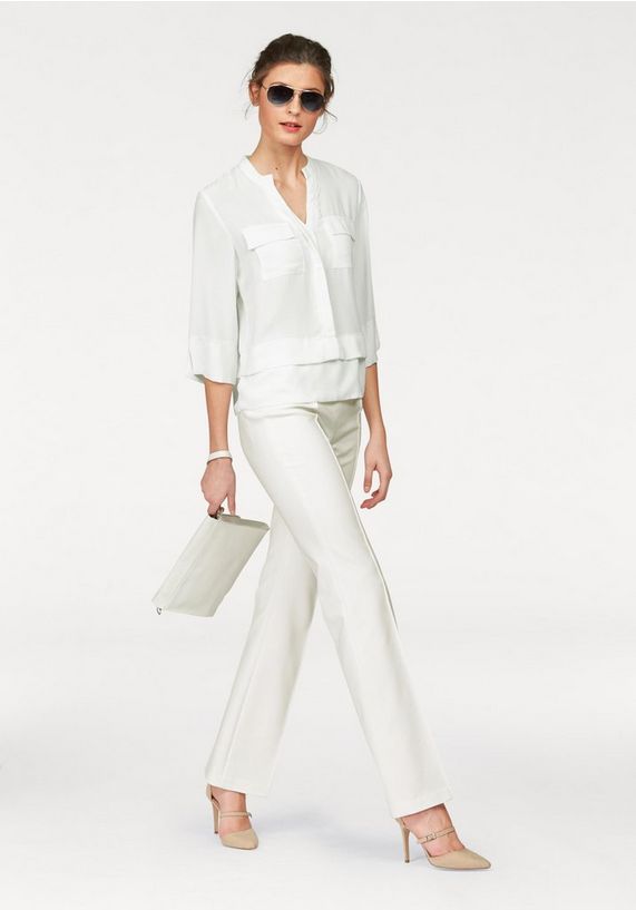 BRUNO BANANI Chiffon-blouse met staand kraagje BRUNO BANANI Chiffon-blouse met staand kraagje
