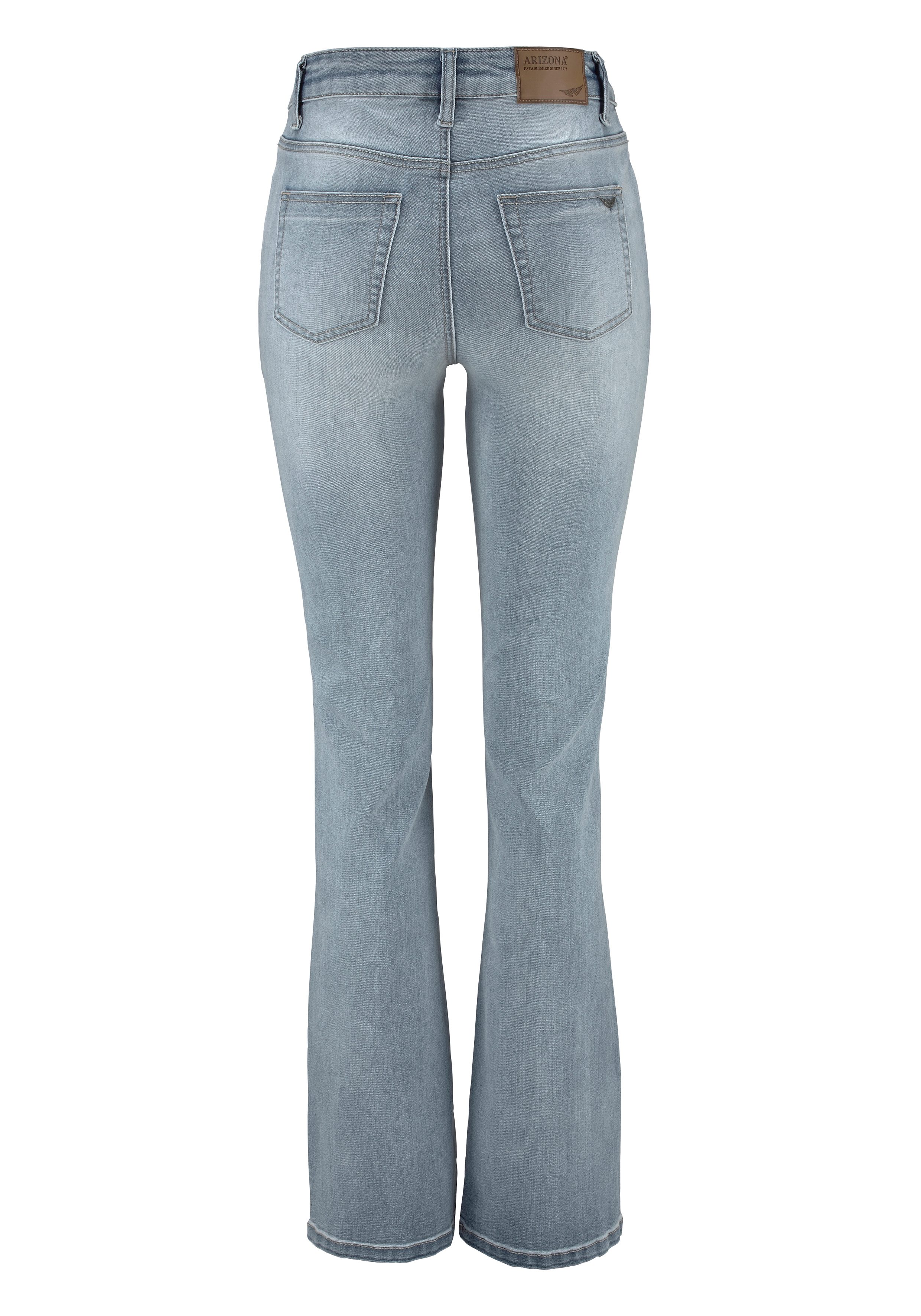 Arizona Bootcut jeans Shaping elastische pasvorm, bootcut-pasvorm, used-wassing, hoge taille