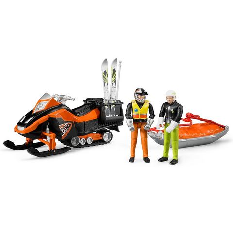 Bruder BRUDER® Bergreddingsset 4-dlg., bworld sneeuwscooter, bestuurder en reddingsslee met skiërs