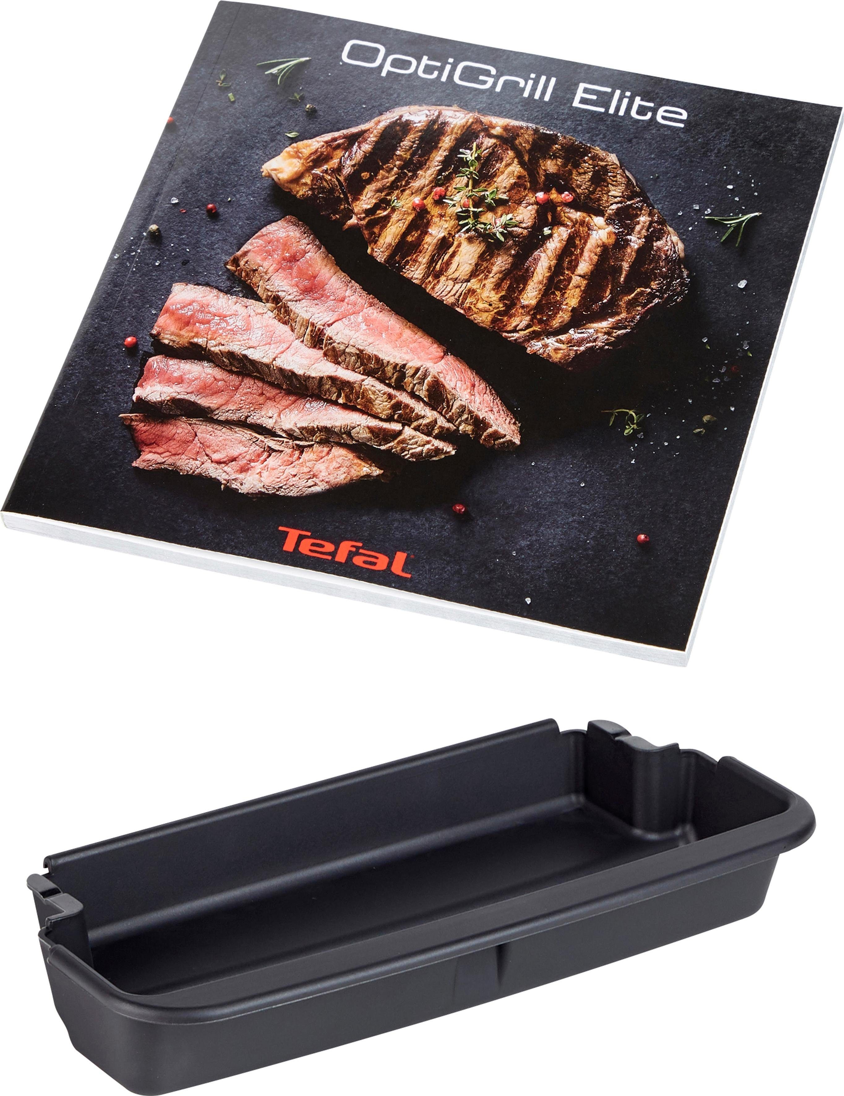 Tefal Contactgrill GC750D OptiGrill Elite 12 programma’s, intuïtieve sensor, grillboost-functie, receptenboek app