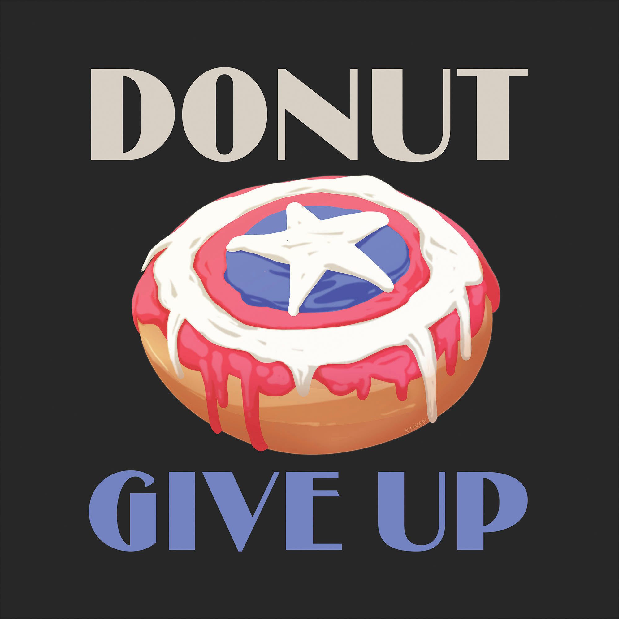 Komar Artprint op linnen Donut give up - Afmeting 30 x 30 cm Canvasdoek met echt houten frame, kinderkamer (1 stuk)