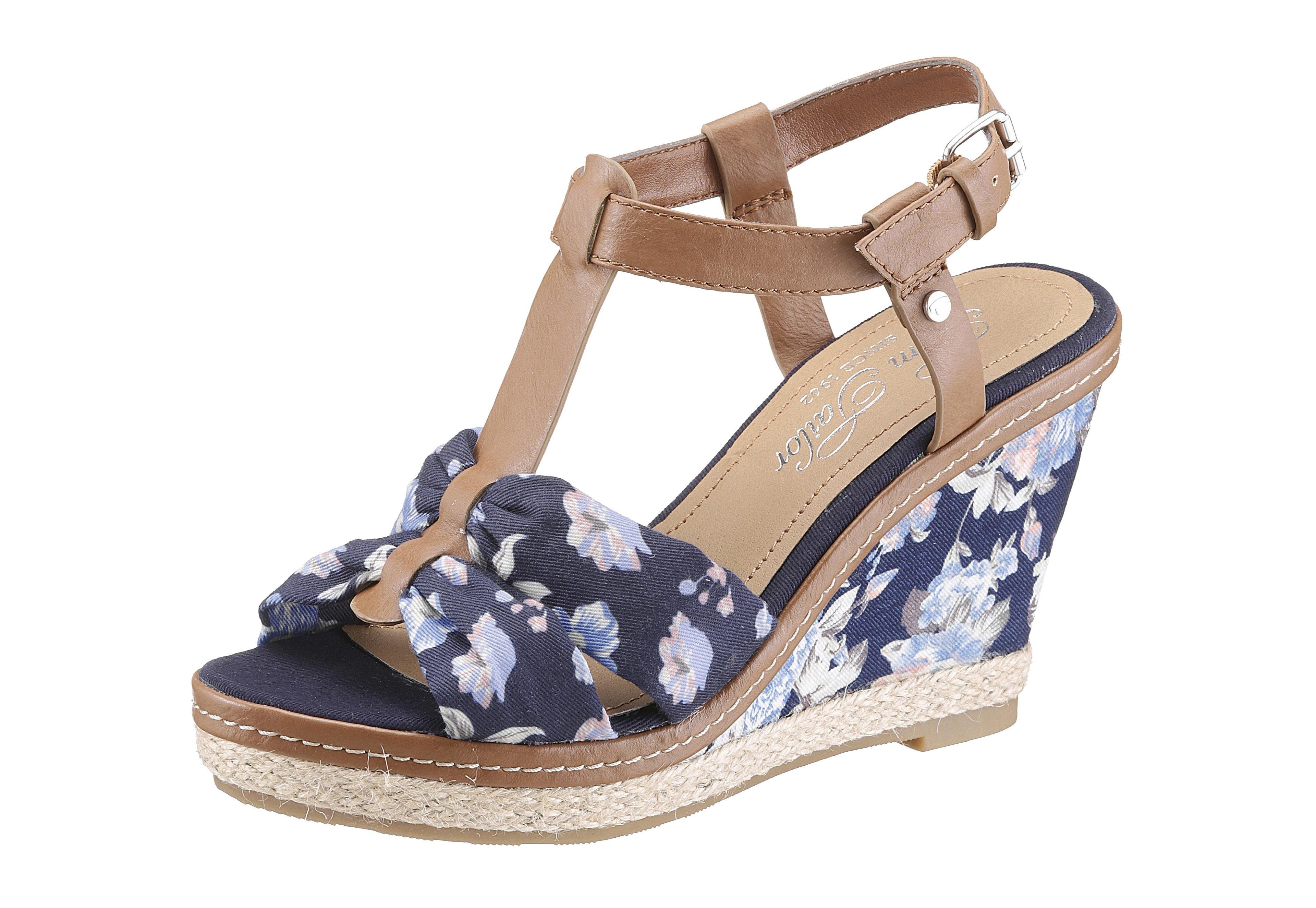 Schoen: TOM TAILOR Sleehaksandaaltjes met bloemenprint