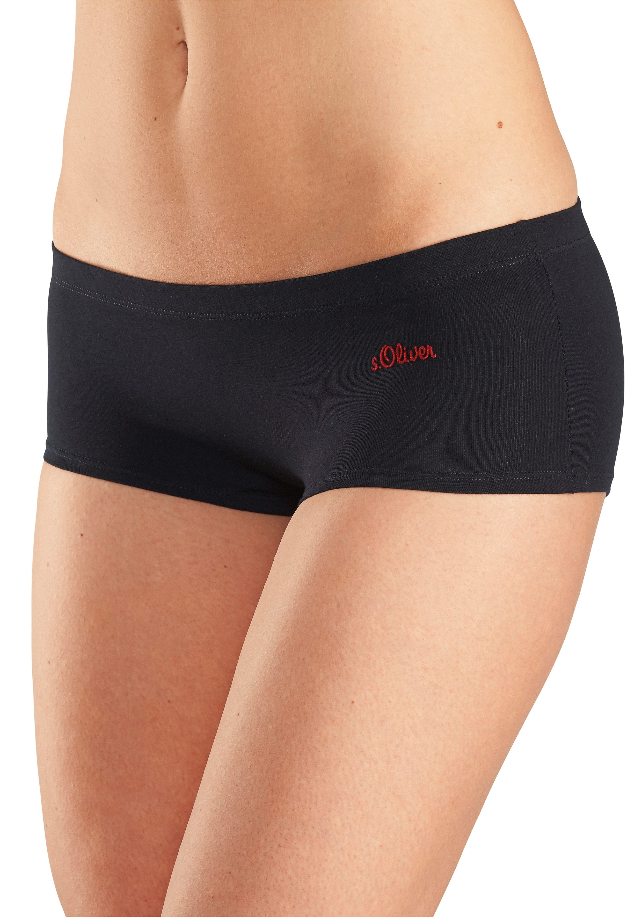 s.Oliver RED LABEL Beachwear Hipster elastische katoenkwaliteit (3 stuks)