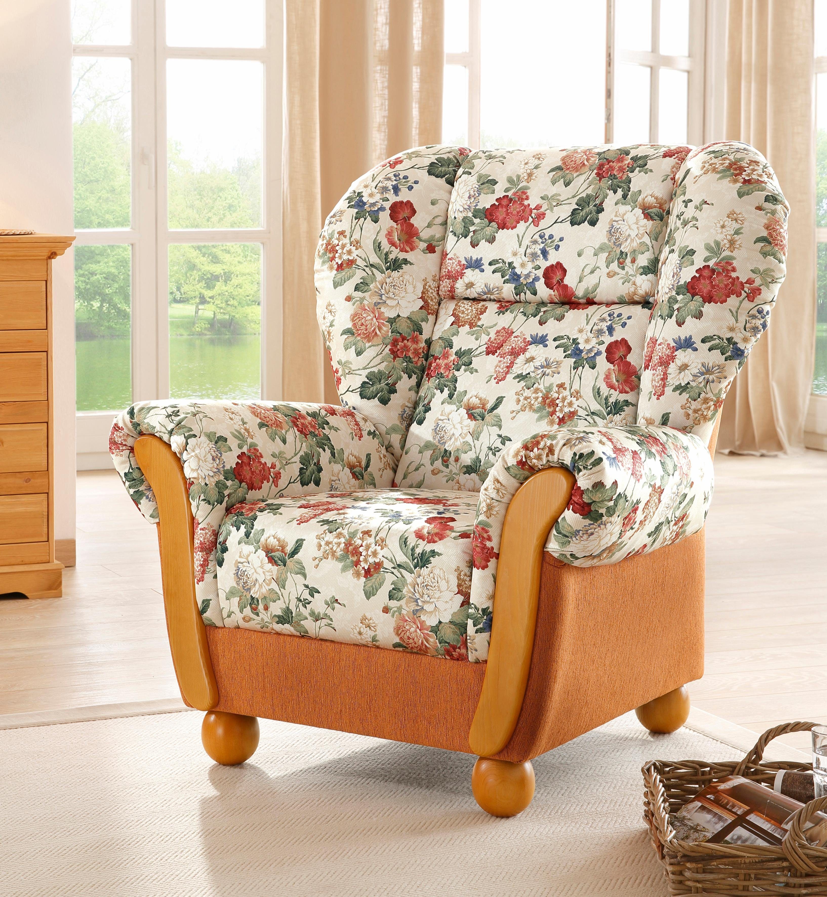 Home affaire Fauteuil Milano, oorkussen fauteuil (set) fauteuils maat Chenille / Paradise oranje