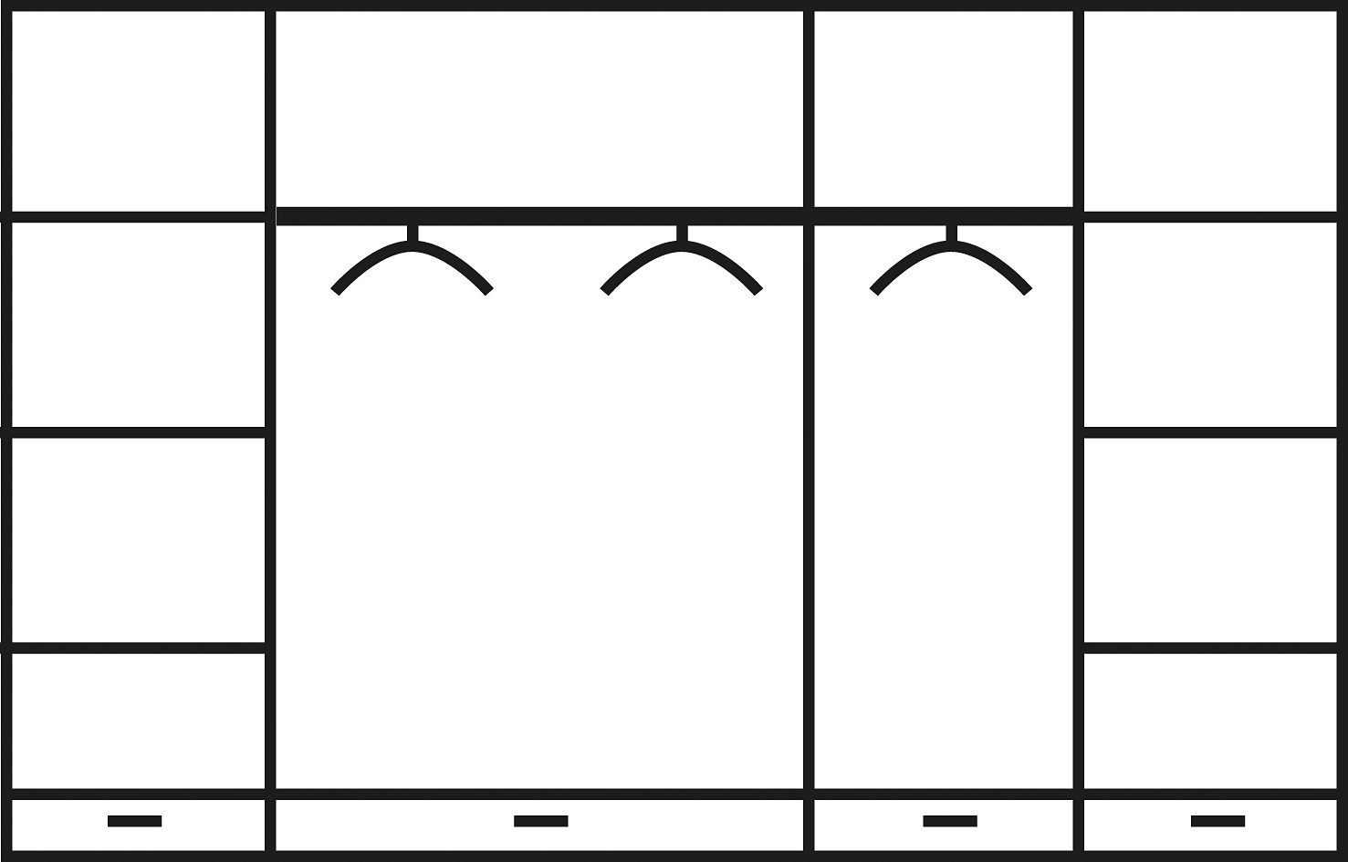 Home affaire Slaapkamerserie "Konrad", complete slaapkamerset met grote kast met 5-deurs kledingkast, bed 180x200 cm en 2 nachtkastjes (set, 4-delig)
