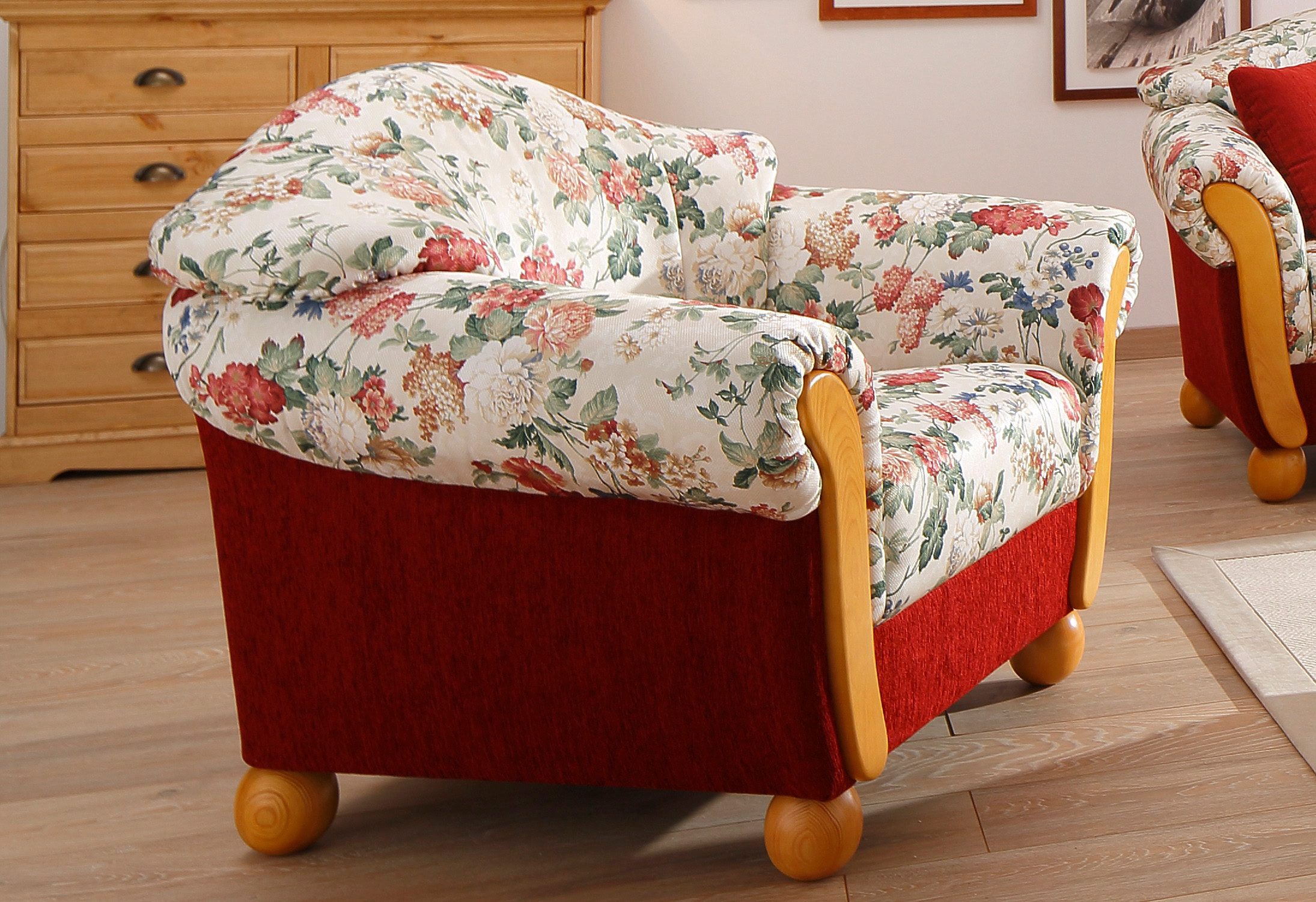 Home affaire Fauteuil Milano, lounge fauteuil (set) fauteuils maat Chenille / Paradise rood