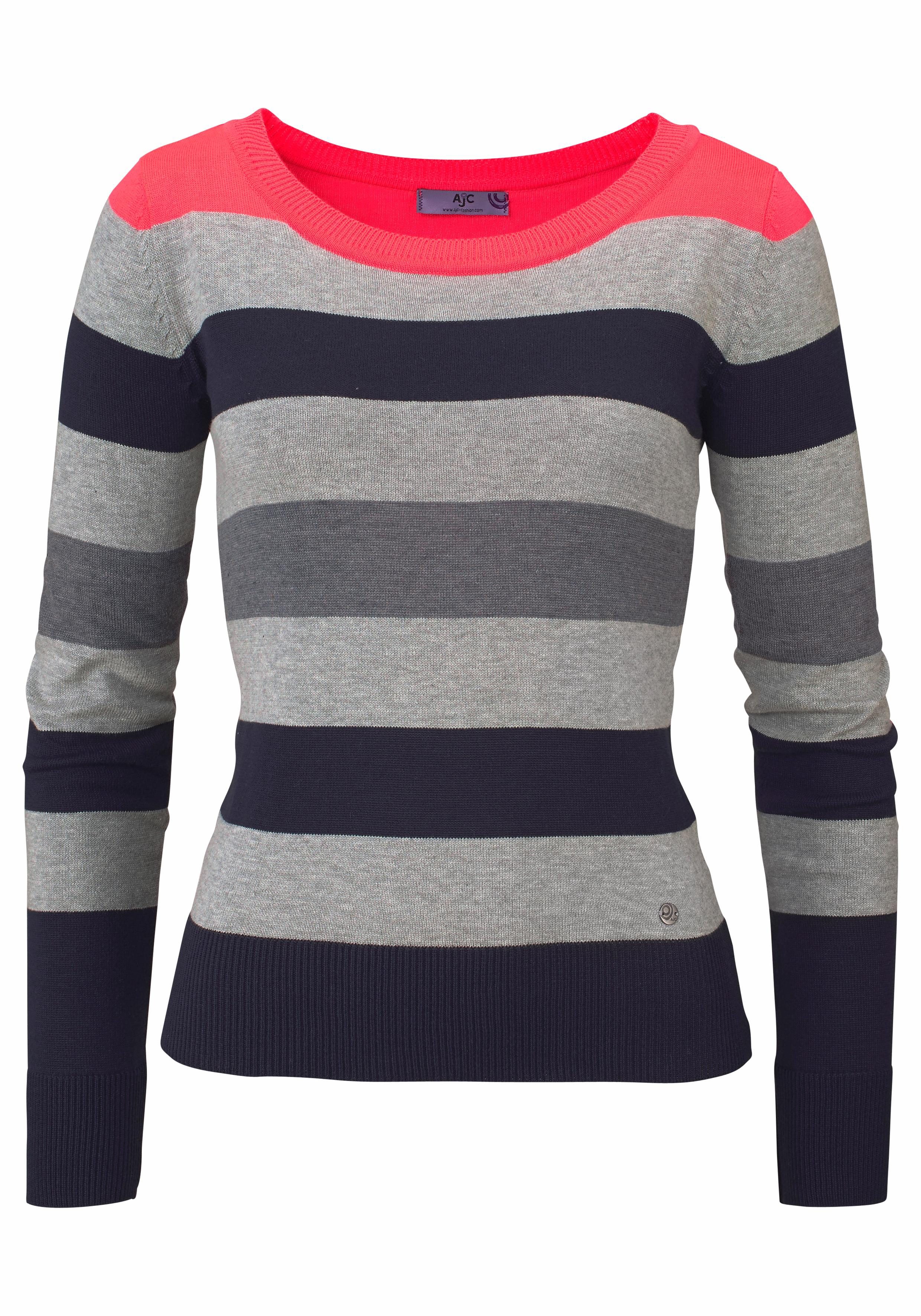 AJC Trui met blokstreepmotief in contrastkleur online shop AJC Trui met blokstreepmotief in contrastkleur online shop