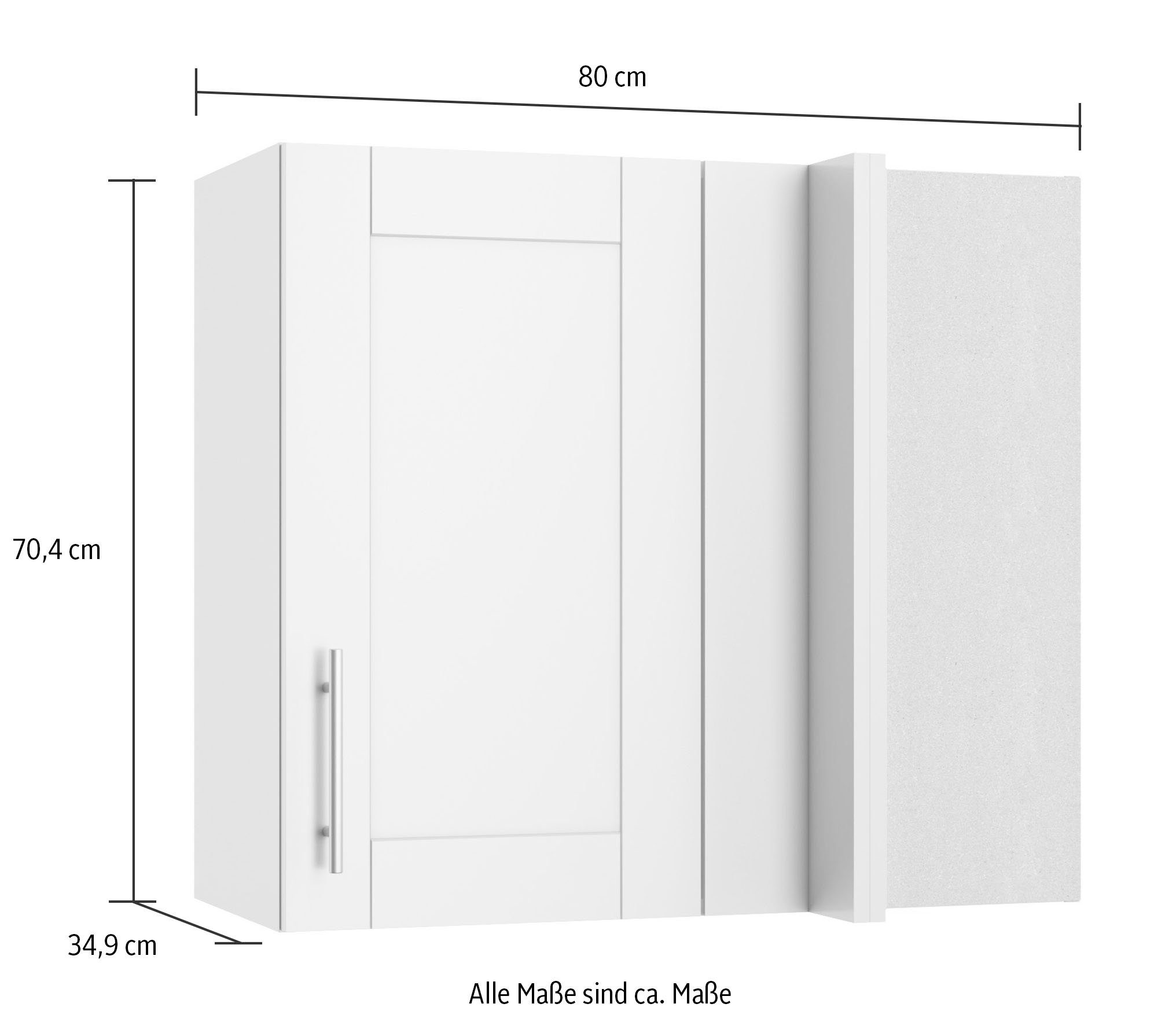 OPTIFIT Hangend hoekkastje KS-Ahus Breedte 80 x 45 cm
