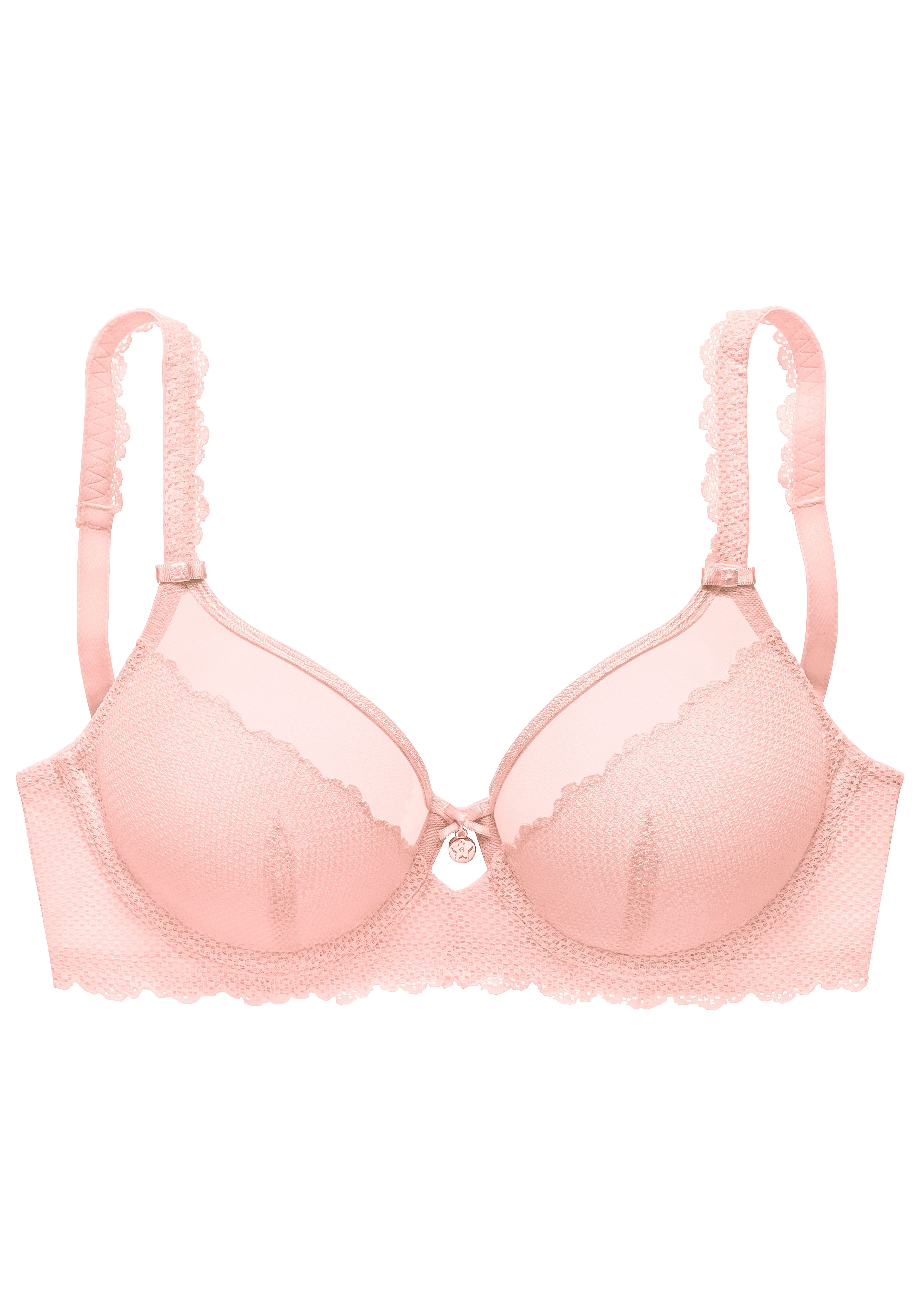 Vivance Beugel-bh met mooie kantentragers, sexy lingerie dames beugel bh's maat D roze