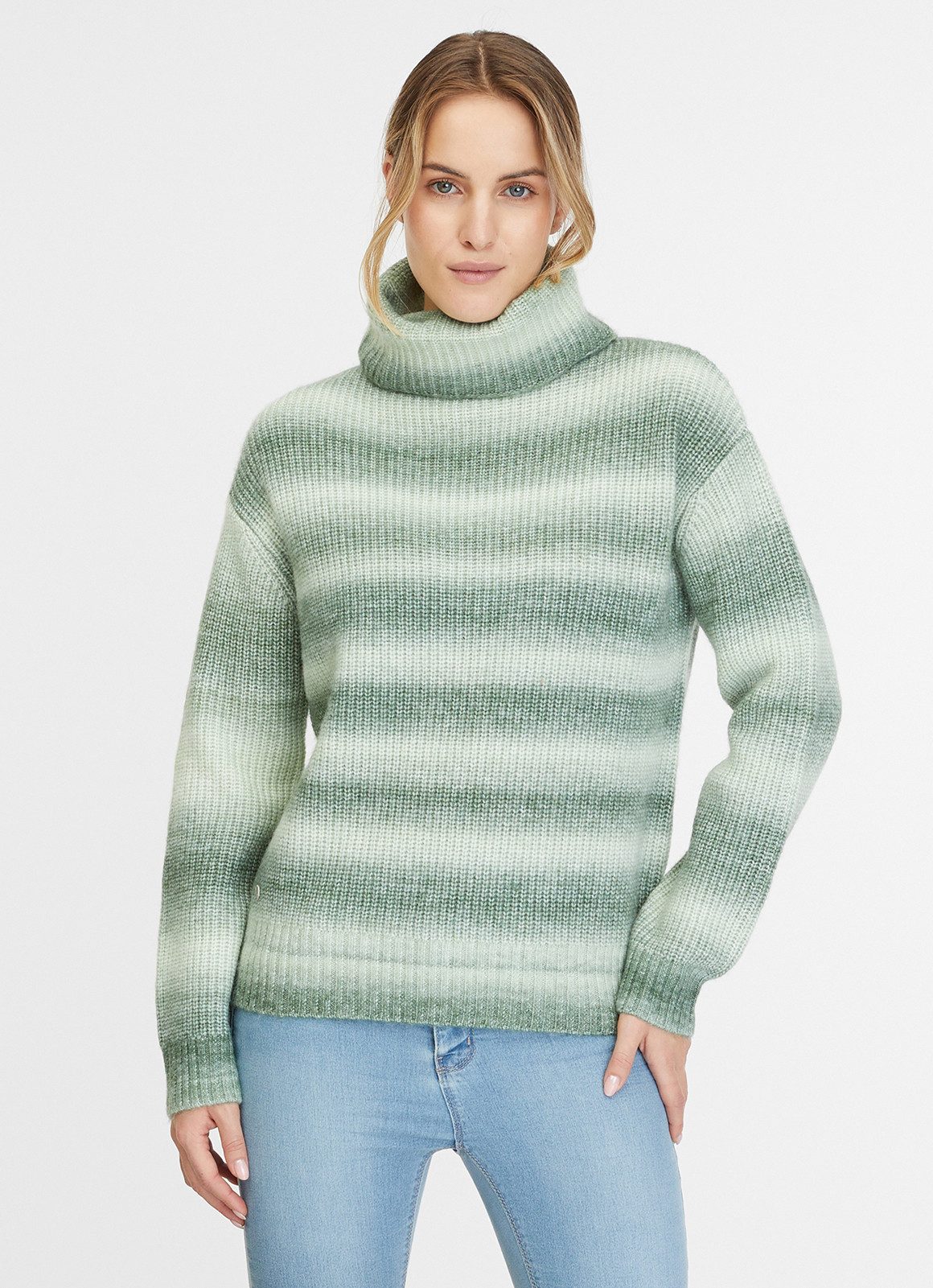 Ragwear Coltrui SAFINA met kleurrijk gestreept breipatroon dames coltruien maat XL (42) groen