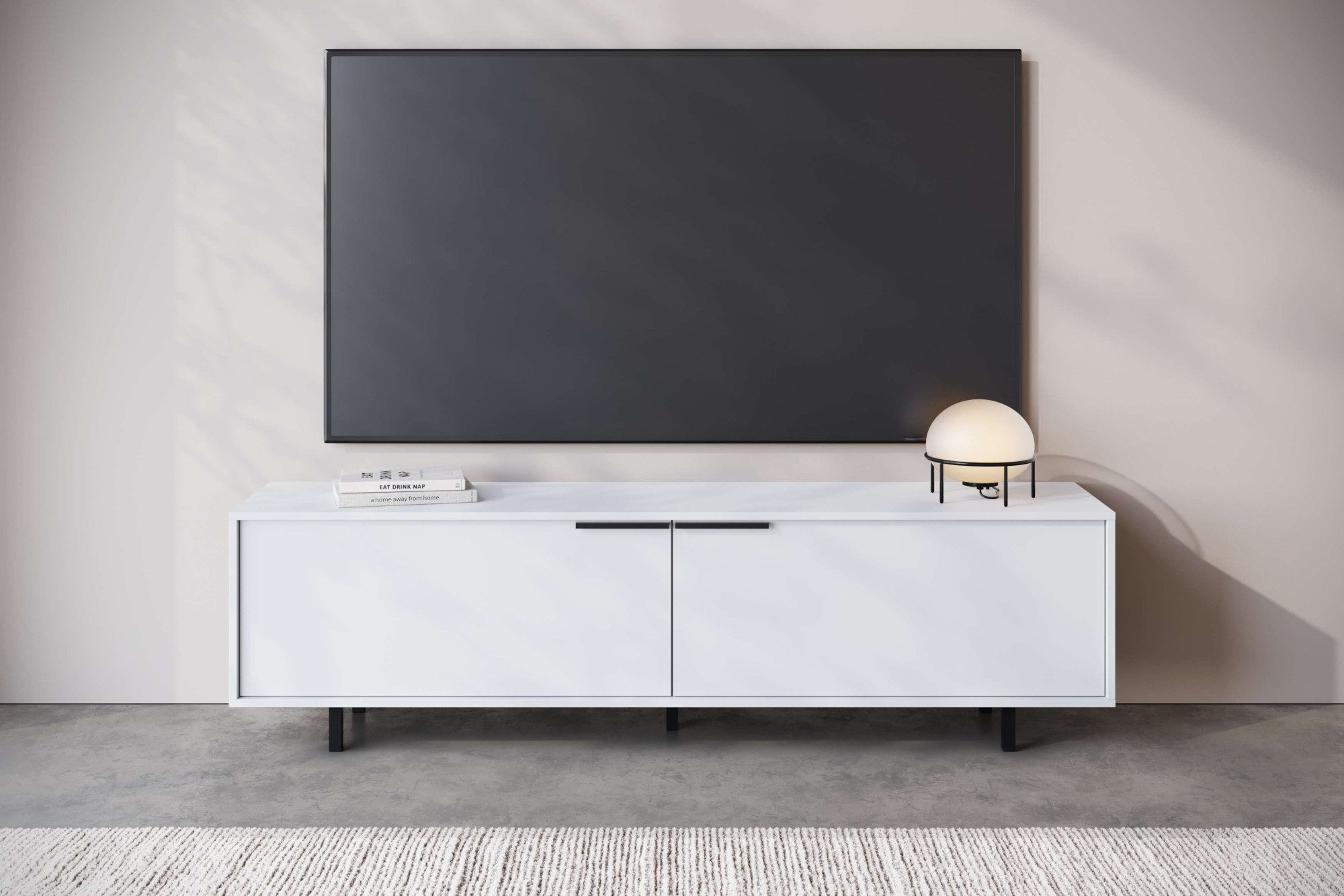INOSIGN Tv-meubel Dinant TV-kast met 2 kleppen, kabeldoorvoer, breedte 150 cm, hoogte 50 cm