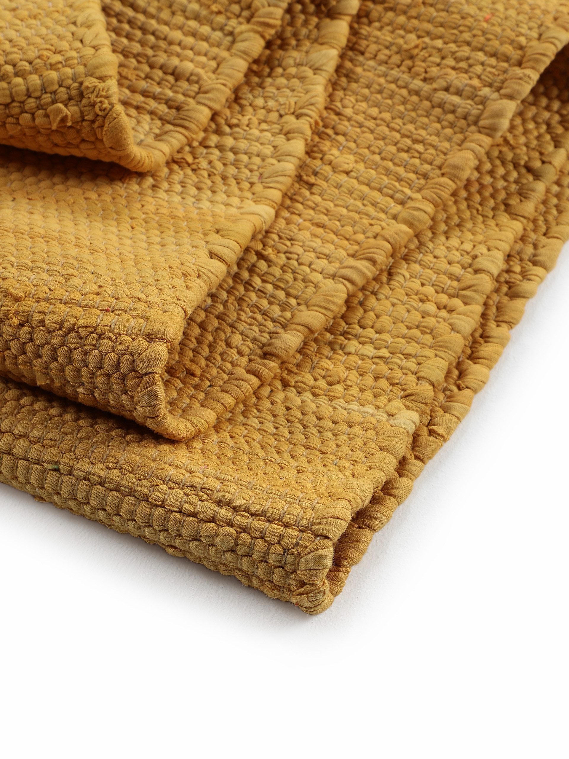 carpetfine Vloerkleed Kelim Chindi uni Tweezijdig te gebruiken kleed, puur katoen, met de hand geweven, unikleuren, met franje