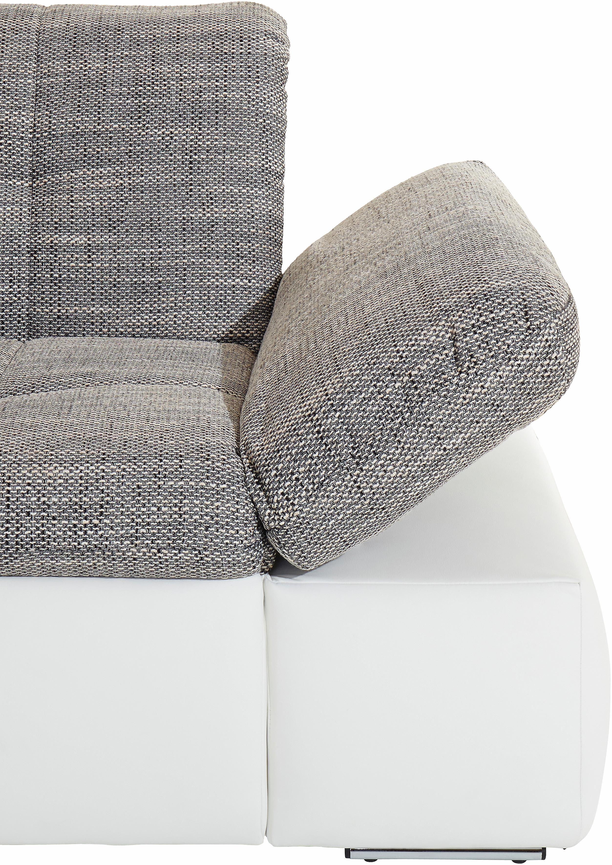 DOMO collection Hoekbank Moric, L-vorm, XXL-bank - Breedte 300cm keuze met bedfunctie en armleuningverstelling, donkergroen