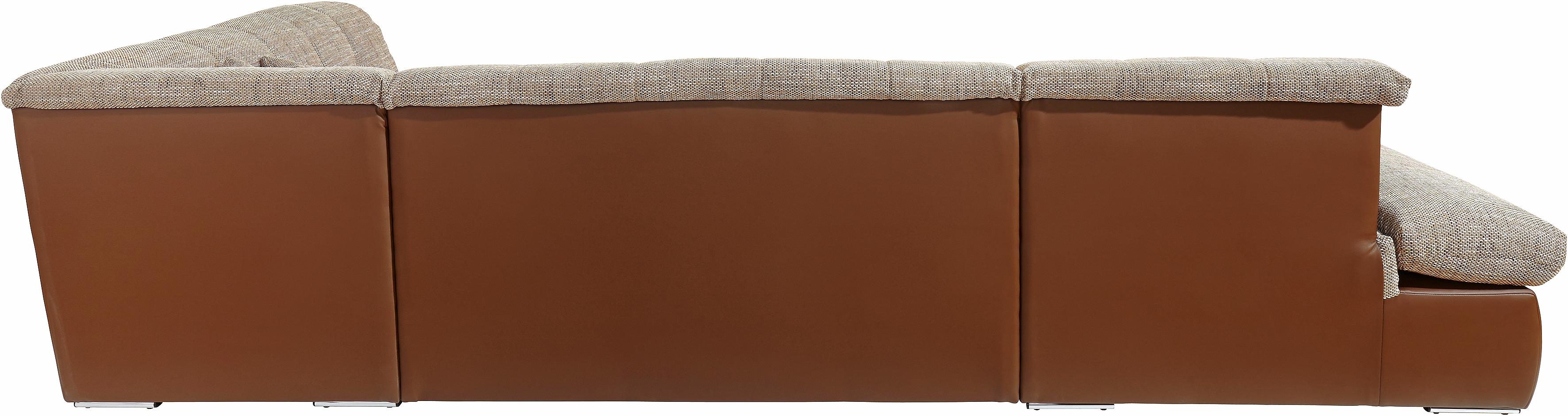 DOMO collection Zithoek Moric U-vorm ook in cord in xxl-formaat, naar keuze met slaapfunctie en verstelbare armleuning