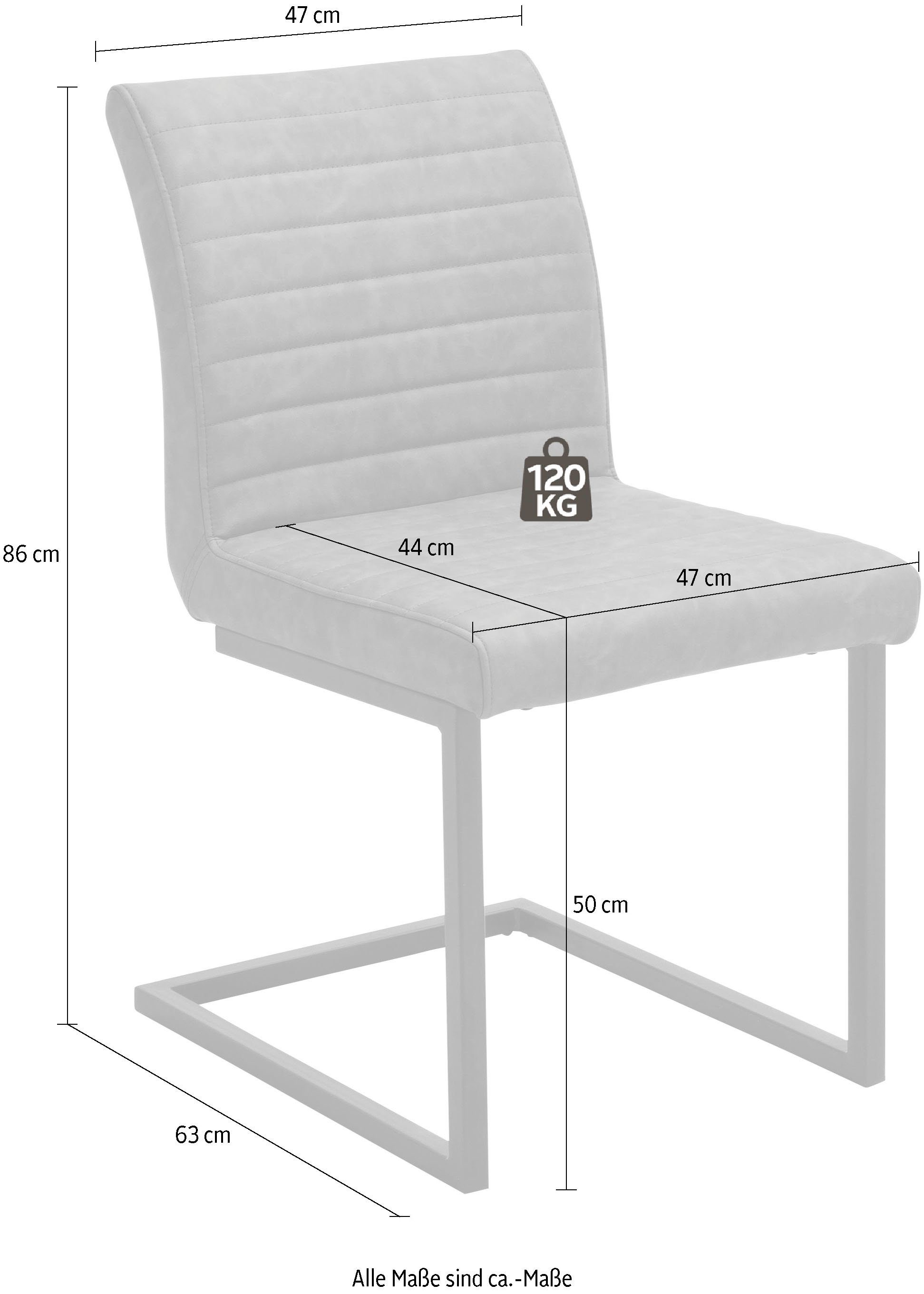 MCA furniture Eetkamerstoel Kian Vintage imitatieleer met of zonder armleuning, stoel belastbaar tot 120 kg (set, 2 stuks)