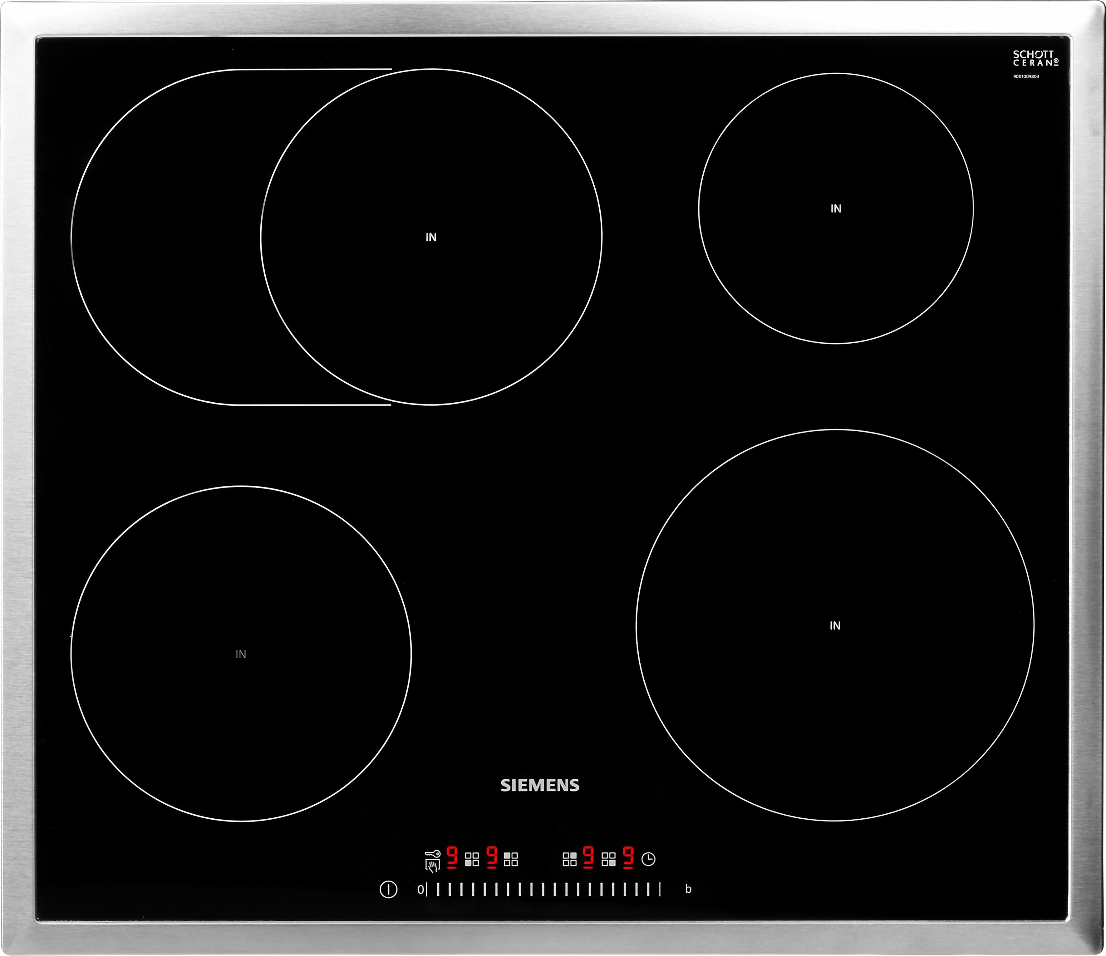SIEMENS Inductiekookplaat van SCHOTT CERAN® EH645FFB1E met energieverbruiksweergave