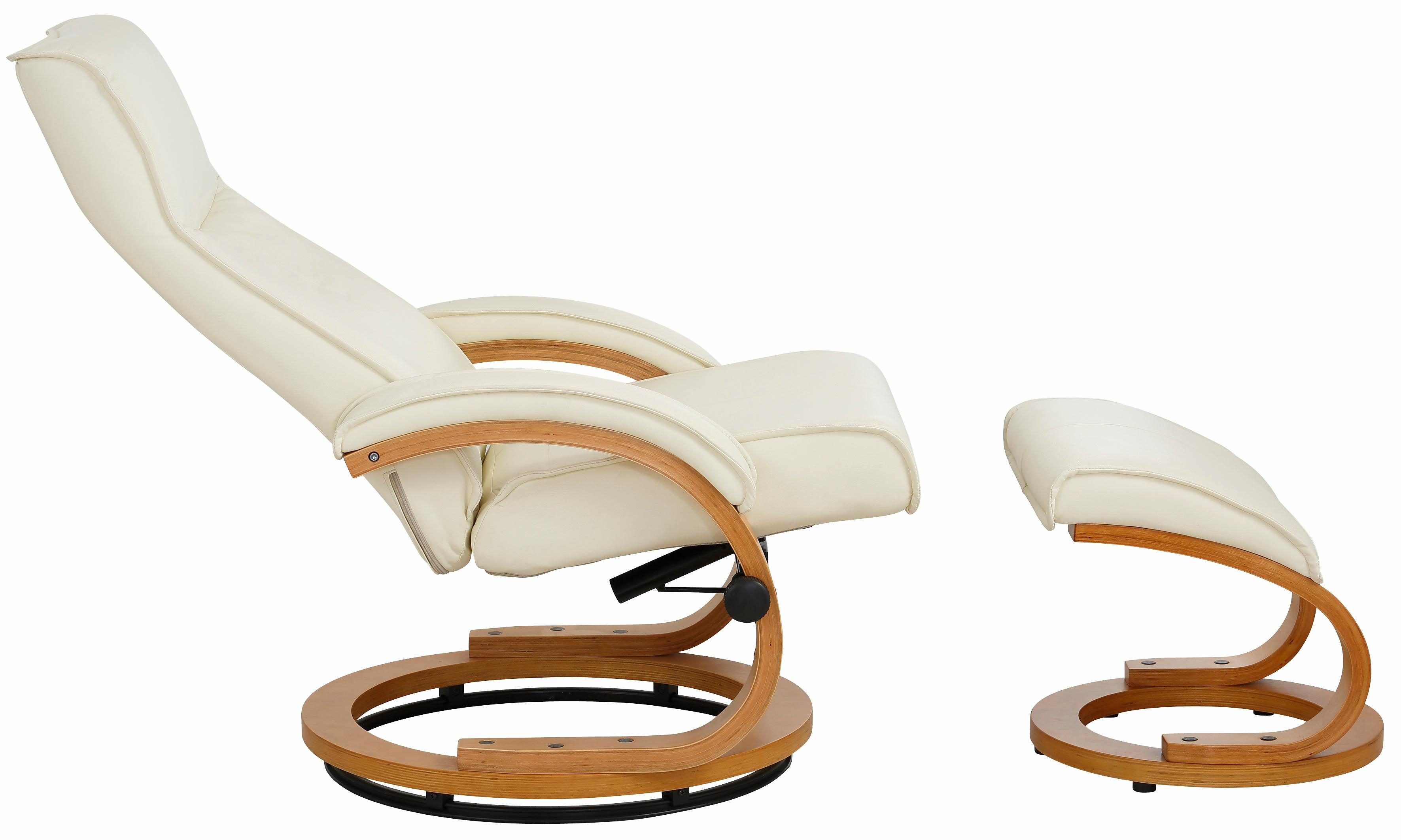 Home affaire Relaxfauteuil Paris, tv-stoel met poef en handmatige ligfunctie (set, 2 stuks)