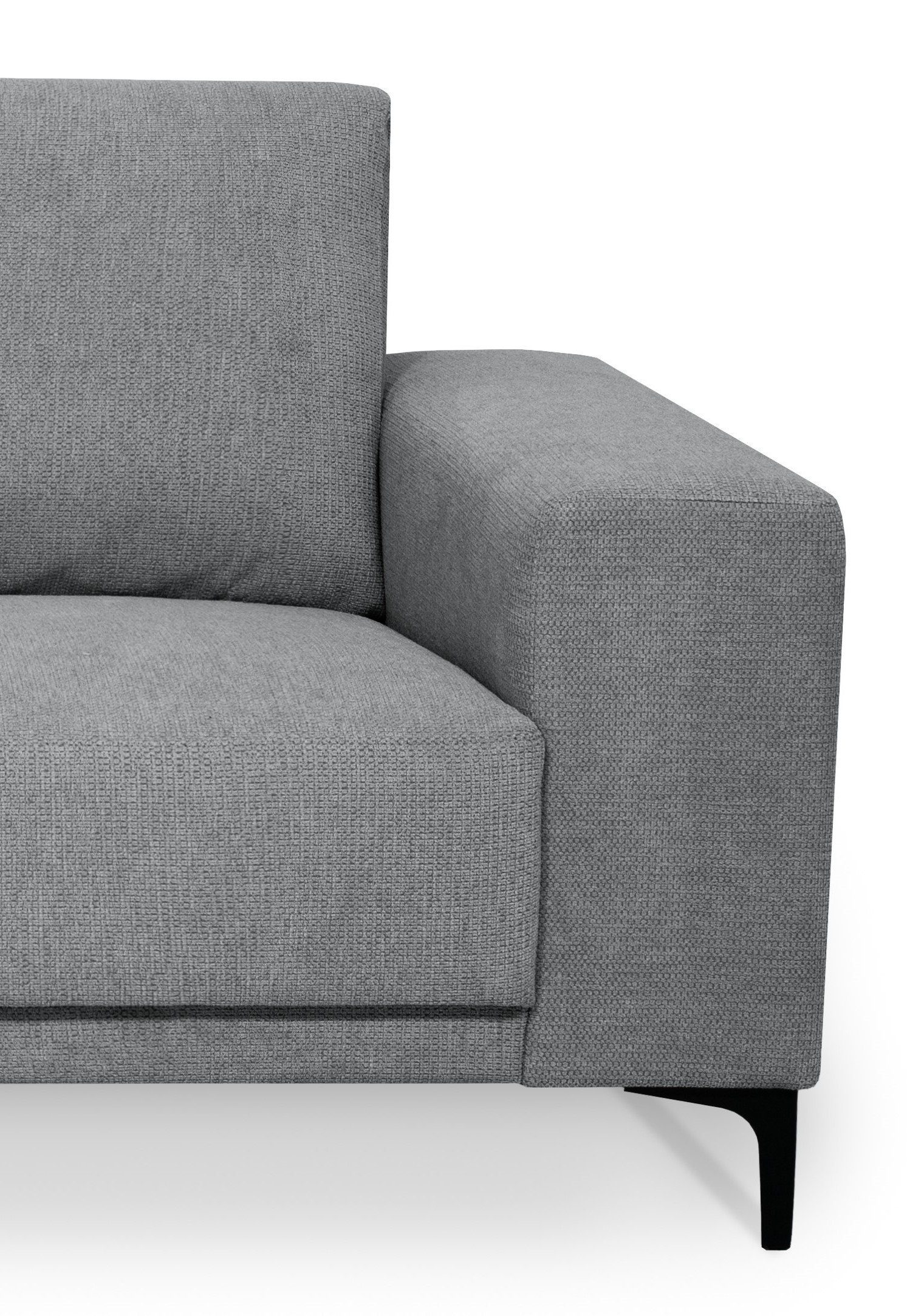 Places of Style Hoekbank Xander, L-model, Breedte 289 cm, geweven stof, soft-touch chenille, zwarte metalen voeten