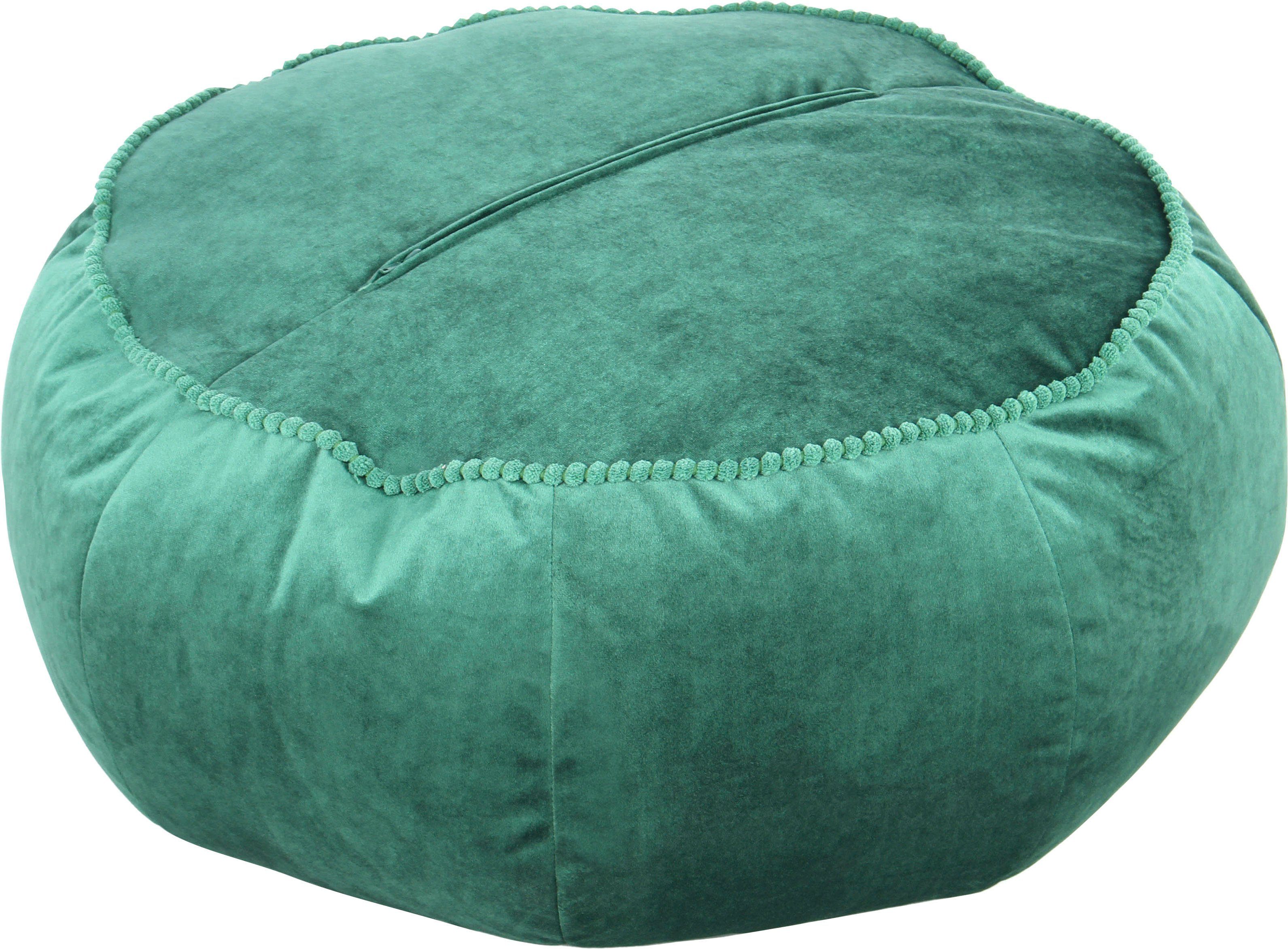 Kayoom Zithocker Pouf Taj Mahal 325, trendy fluweelachtige oppervlakte (1 stuk)