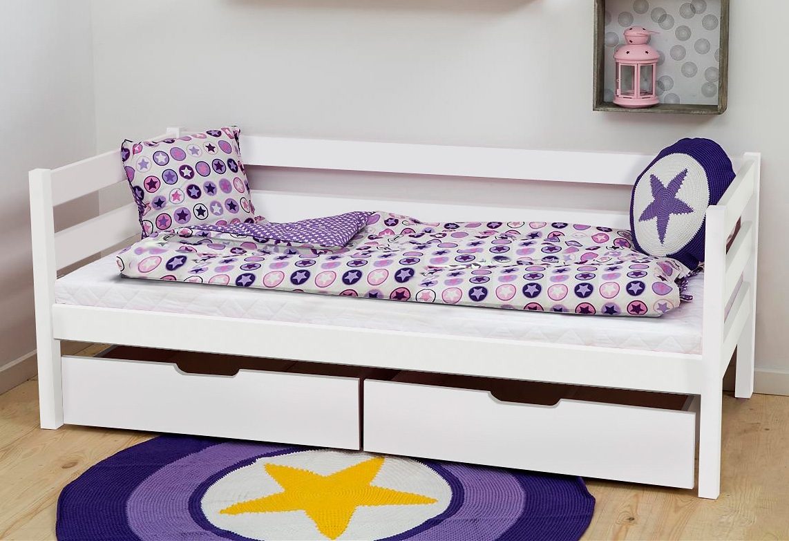 Hoppekids 1-persoonsledikant ECO Comfort kinderbed, massief grenenhout, tienerbed inclusief lattenbodem (set)