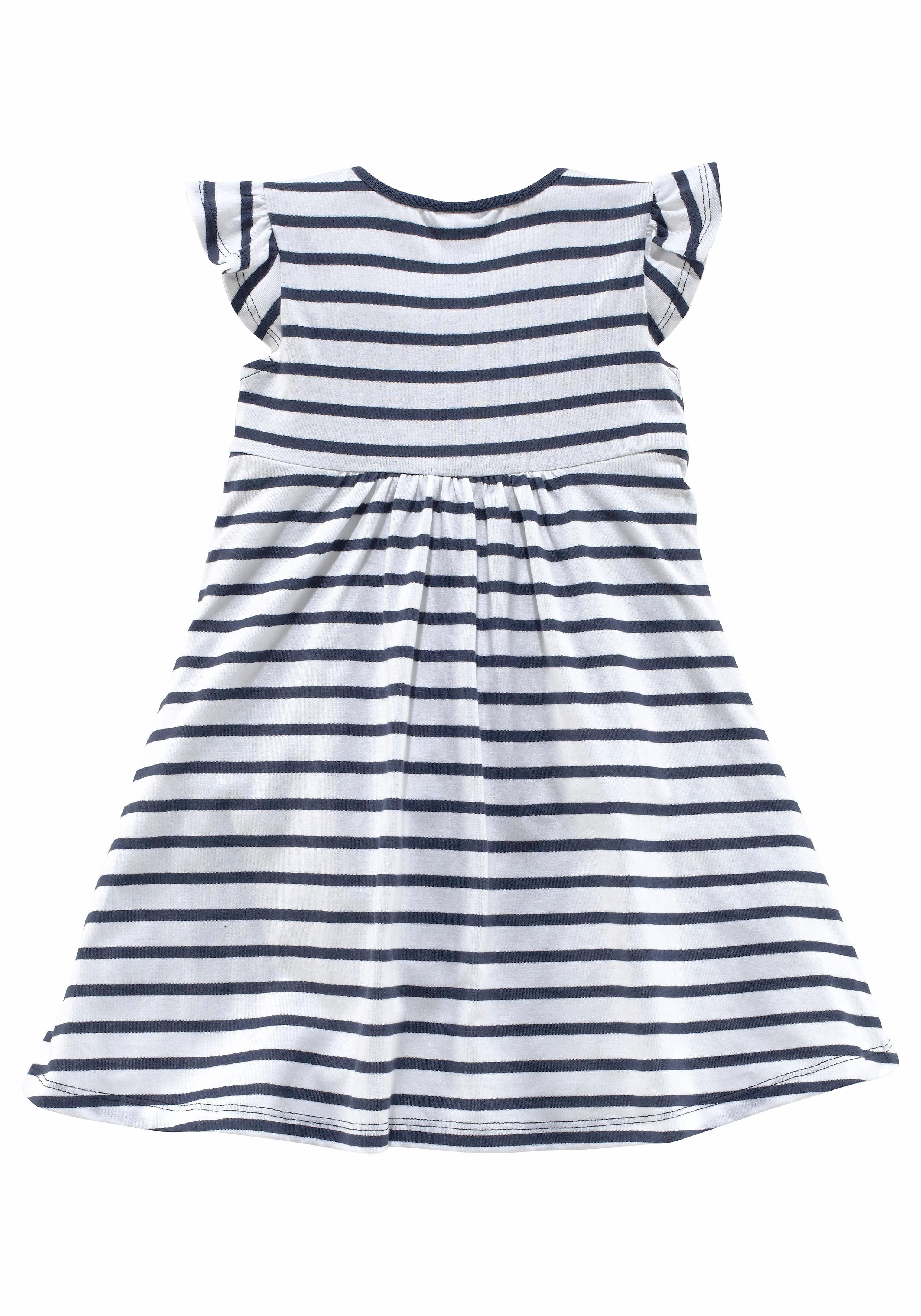 KIDSWORLD Jerseyjurk Voor kleine meisjes knie-vrij, modieuze stijl, van puur katoen, brede bandjes (set, 2-delig)