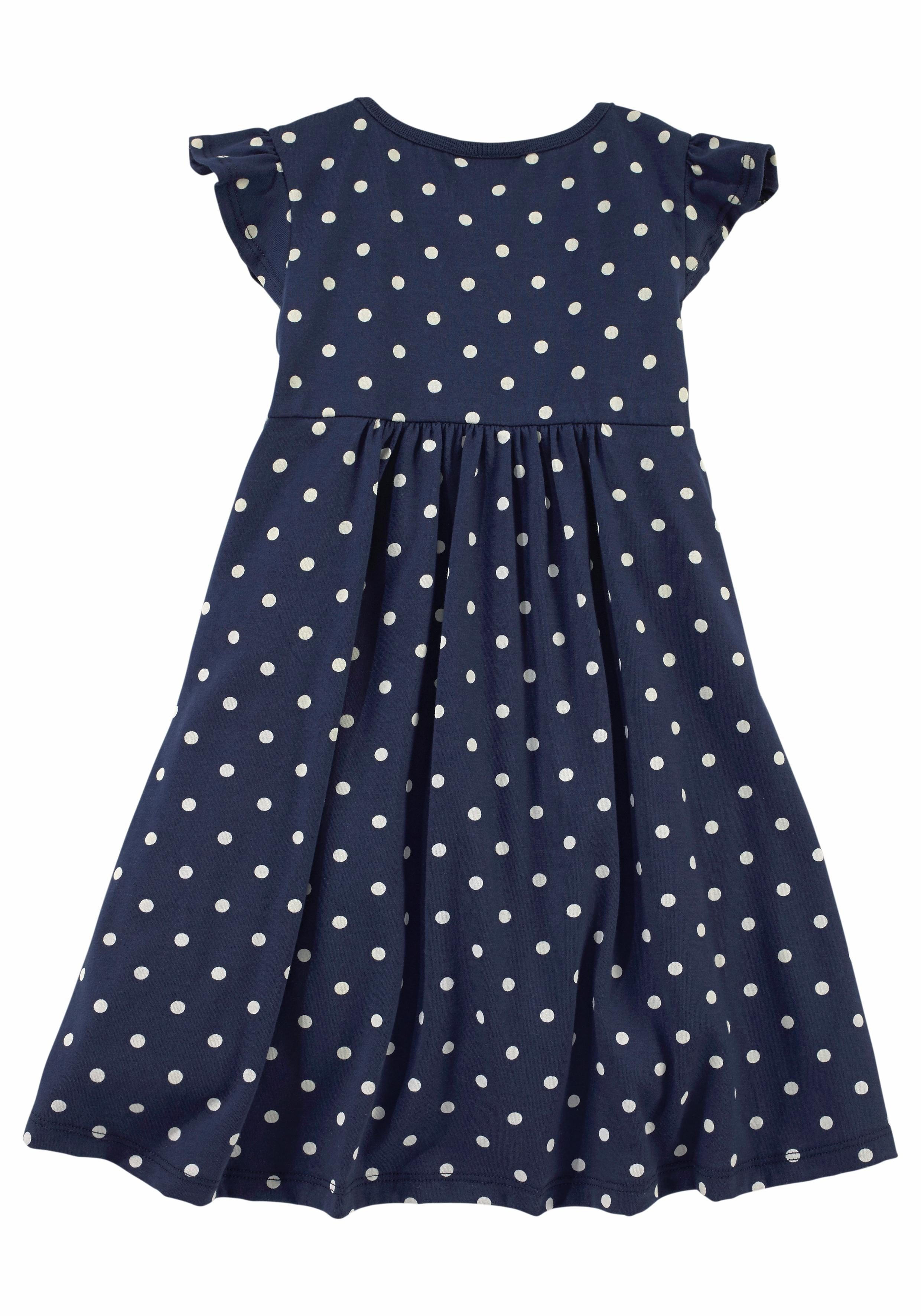 KIDSWORLD Jerseyjurk Voor kleine meisjes knie-vrij, modieuze stijl, van puur katoen, brede bandjes (set, 2-delig)