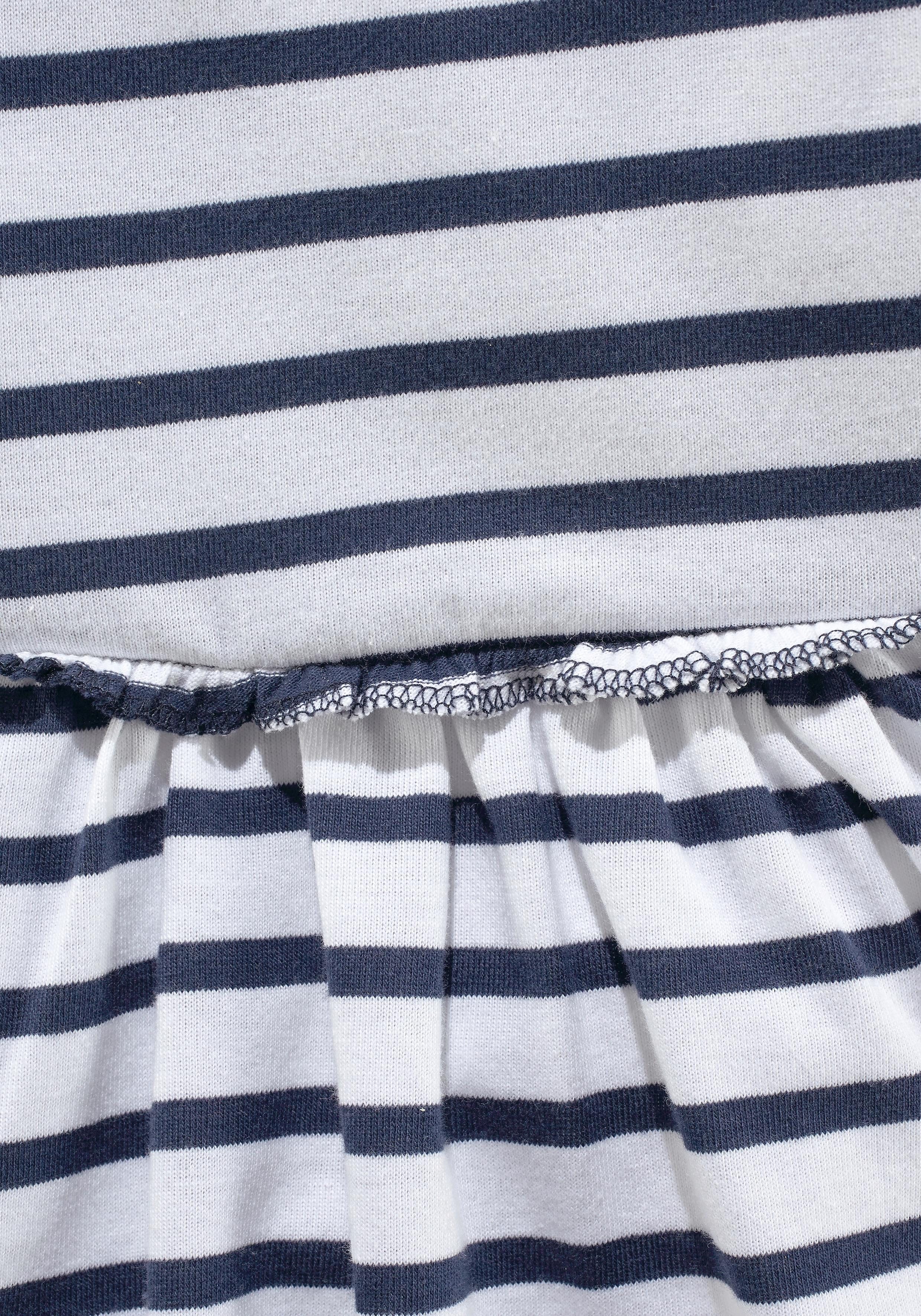 KIDSWORLD Jerseyjurk Voor kleine meisjes knie-vrij, modieuze stijl, van puur katoen, brede bandjes (set, 2-delig)