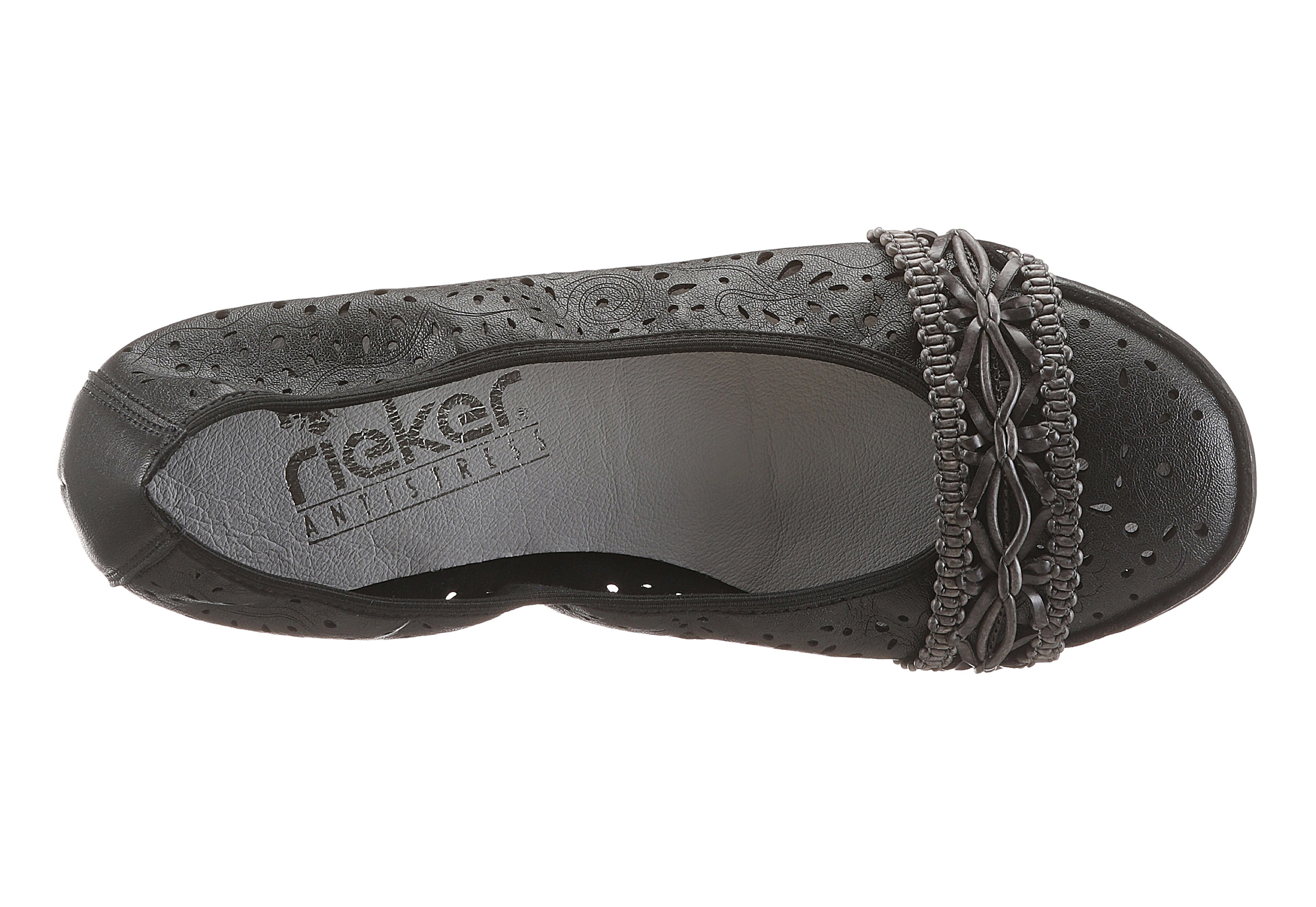 Rieker Ballerina's Slipper, platte schoenen met rondom elastiek