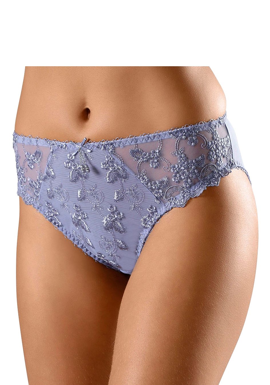 Lascana Slip Dessous met mooie bloemetjesborduurkant dames slips maat 48/50 grijs