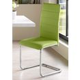 inosign vrijdragende stoel adora (2 of set van 4) bekleding in imitatieleer, verchroomd metalen frame (set) groen