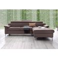 exxpo - sofa fashion hoekbank met verstelbare hoofdsteun resp. rugleuning bruin