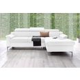 exxpo - sofa fashion hoekbank met verstelbare hoofdsteun resp. rugleuning wit