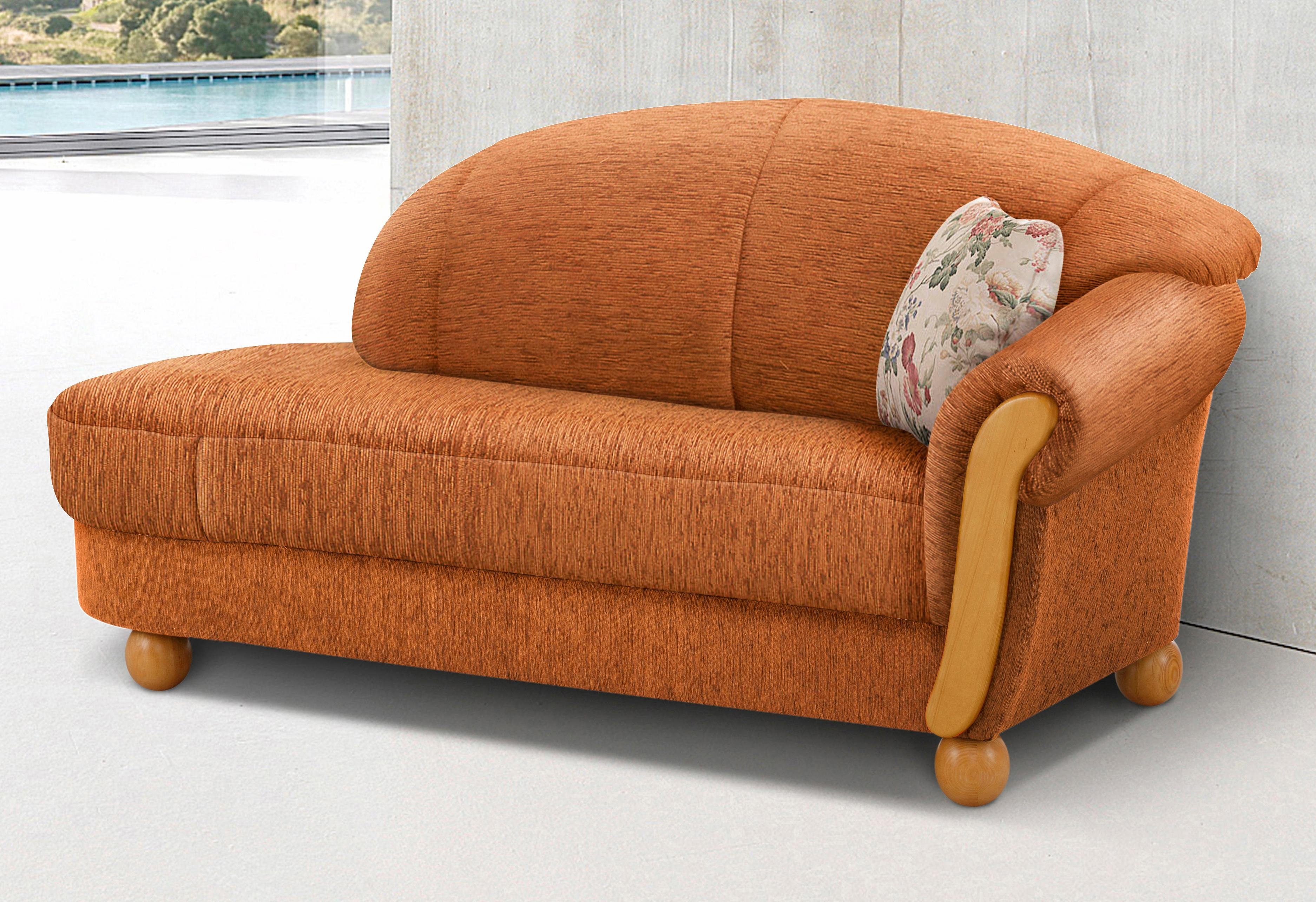 Home affaire Ottomane Milano oranje, chaise longues, Armleuning rechts