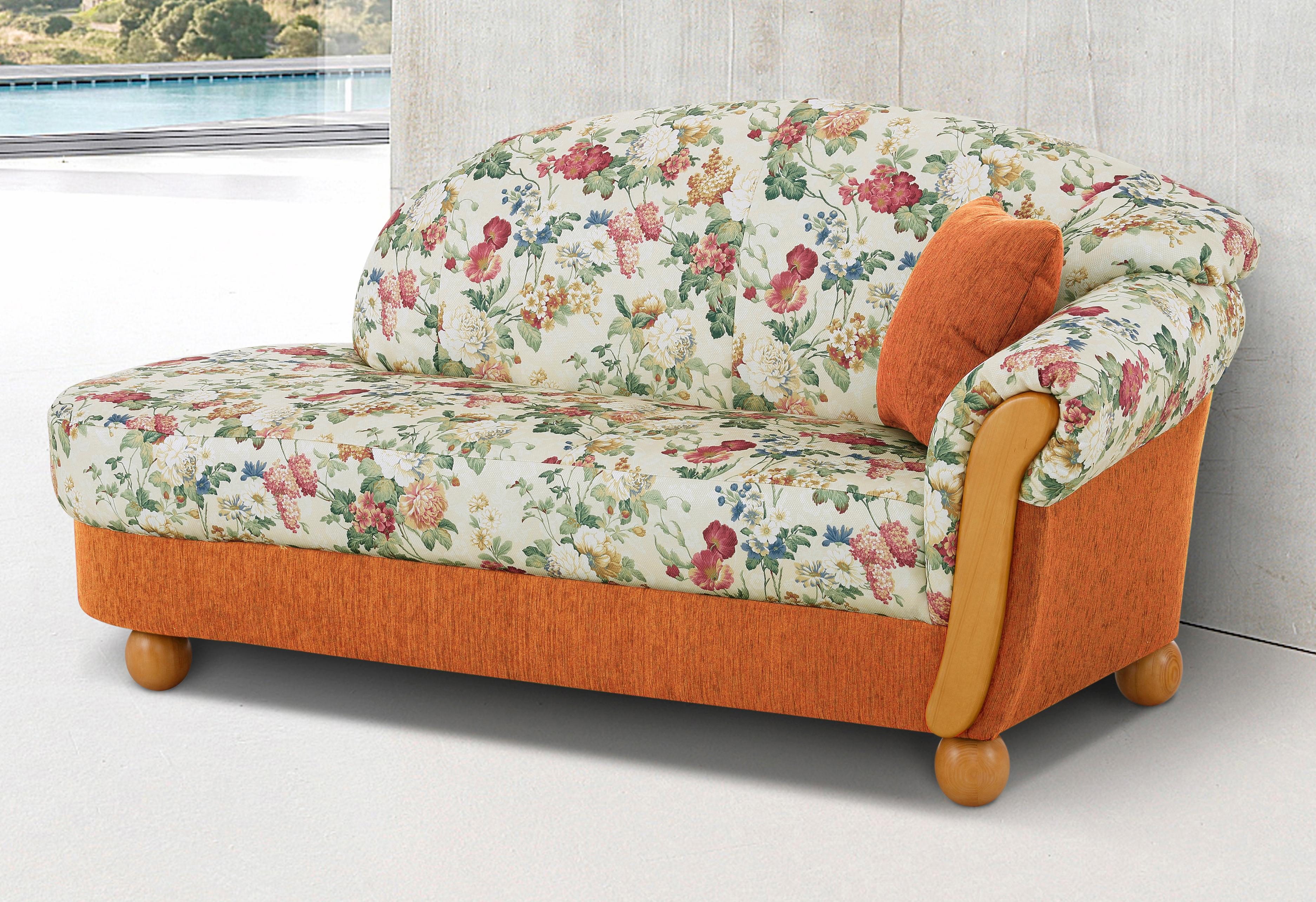 Home affaire Ottomane Milano oranje, chaise longues, Armleuning rechts