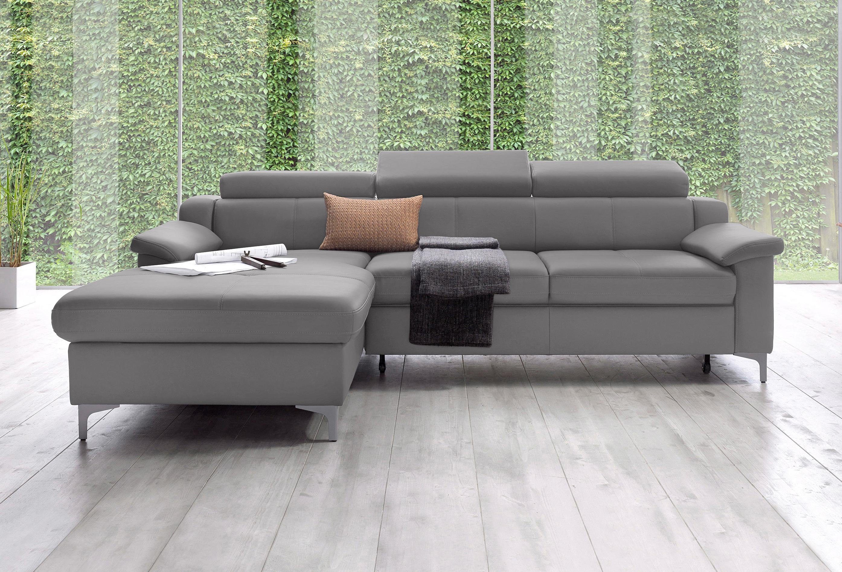 exxpo - sofa fashion hoekbank florence met verstelbaar hoofdeind grijs
