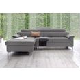 exxpo - sofa fashion hoekbank met verstelbare hoofdsteun resp. rugleuning grijs