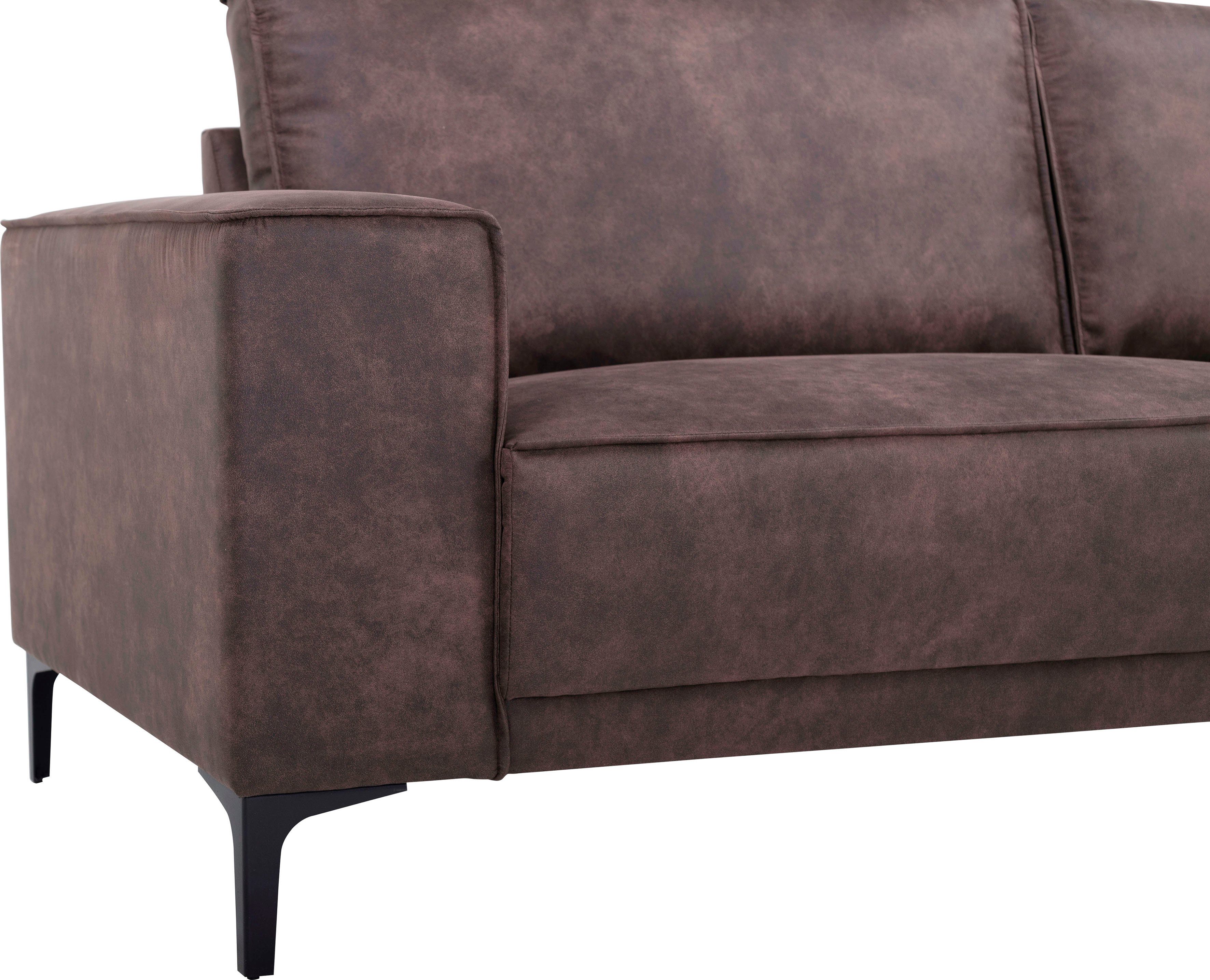 Places of Style Hoekbank Oland, structuur, platweefsel, luxe microvezel, bouclé