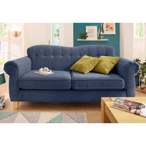 woonkamer driepersoons bankstel blauw chenille HOME AFFAIRE Collage