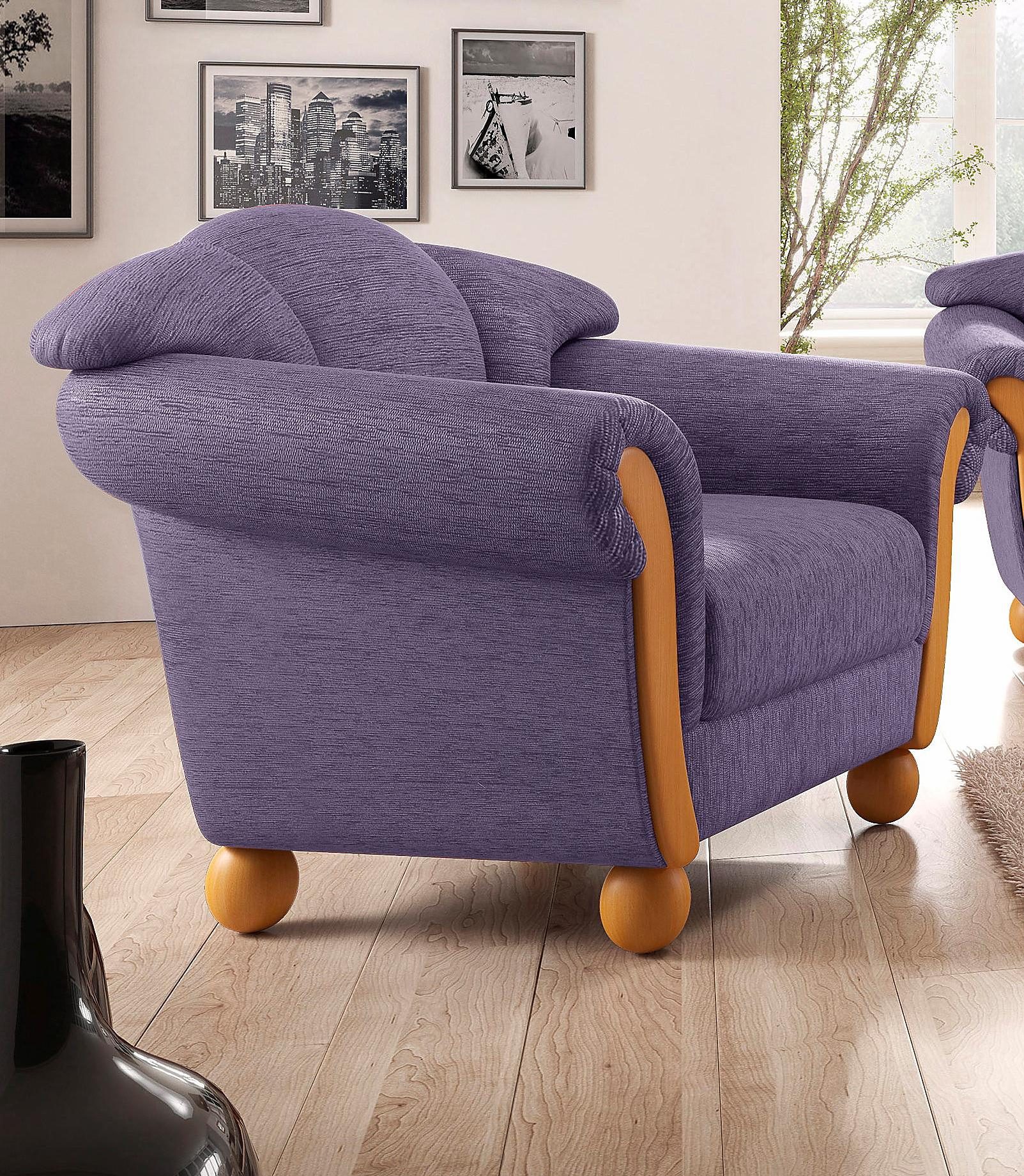 Home affaire Fauteuil Milano, lounge fauteuil (set) fauteuils paars