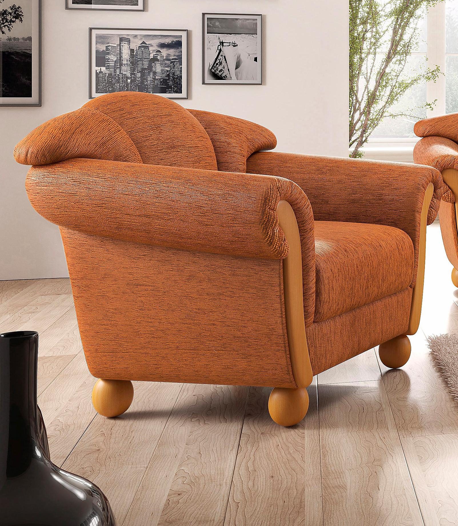 Home affaire Fauteuil Milano, lounge fauteuil (set) fauteuils oranje