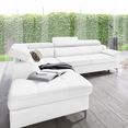 exxpo - sofa fashion hoekbank met verstelbare hoofdsteun en verstelbare rugleuning, naar keuze met slaapfunctie en bedkist wit
